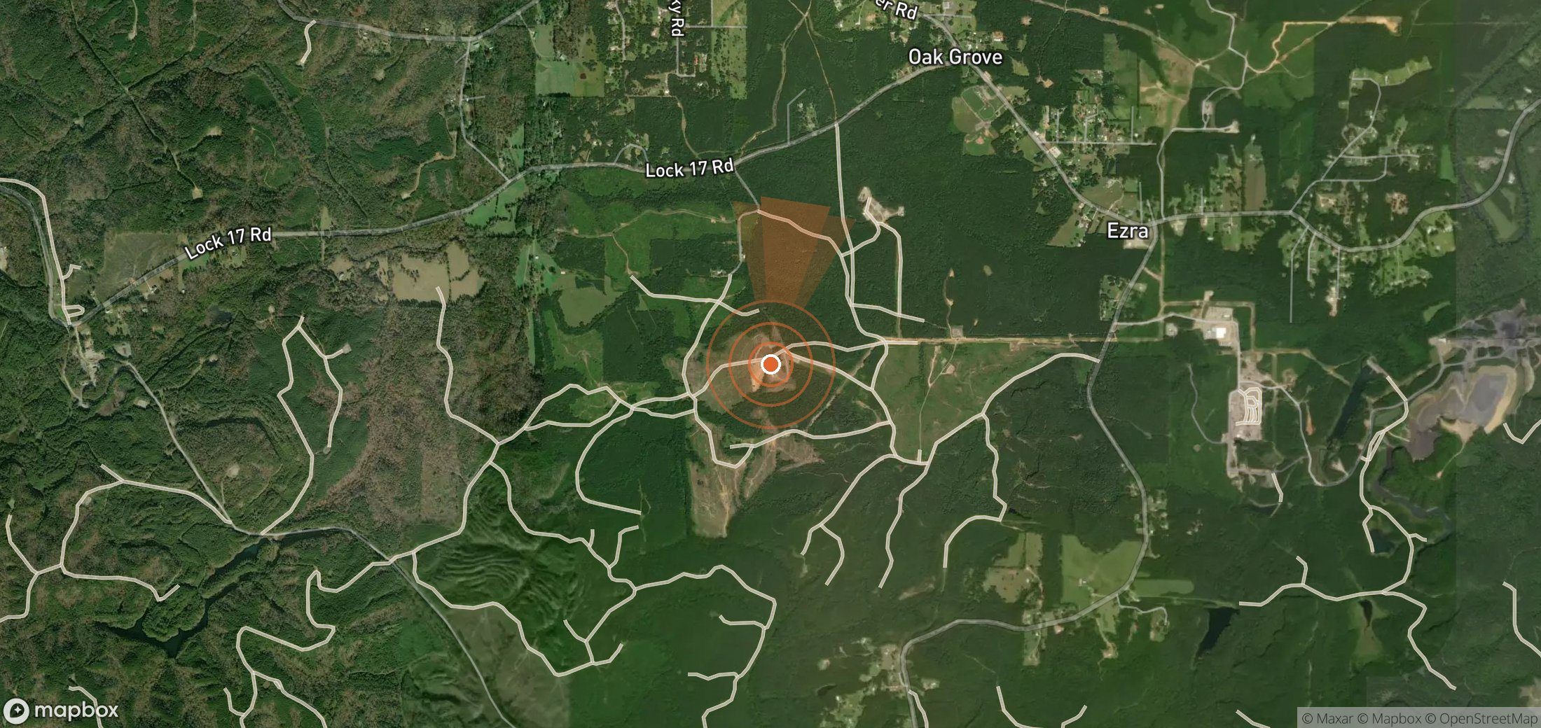 Satellite map of methane plume locations in United States