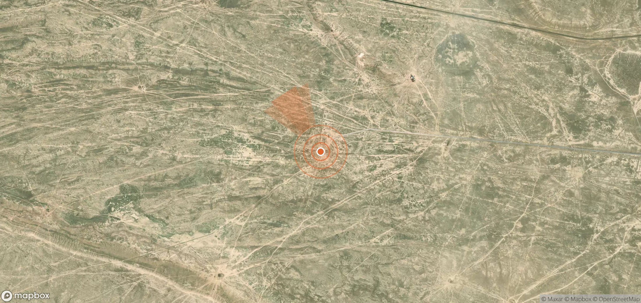 Satellite map of methane plume locations in Kazakhstan