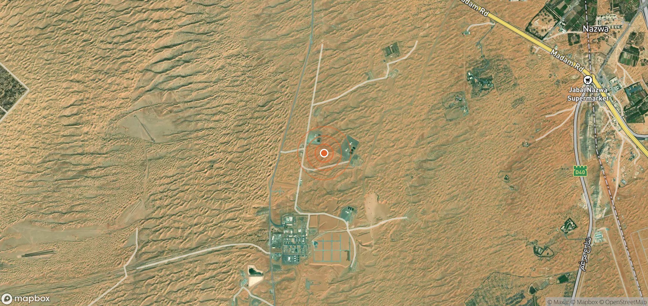 Satellite map of methane plume locations in ARE_S_009