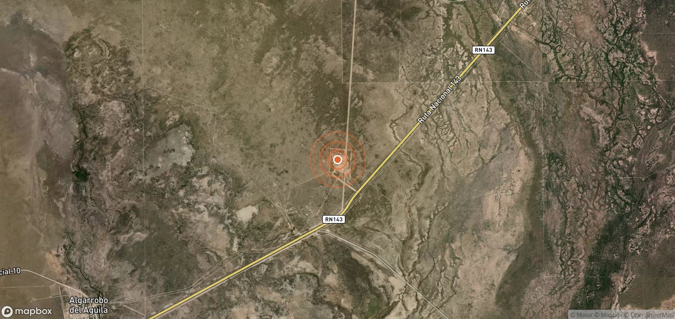 Satellite map of methane plume locations in ARG_S_002
