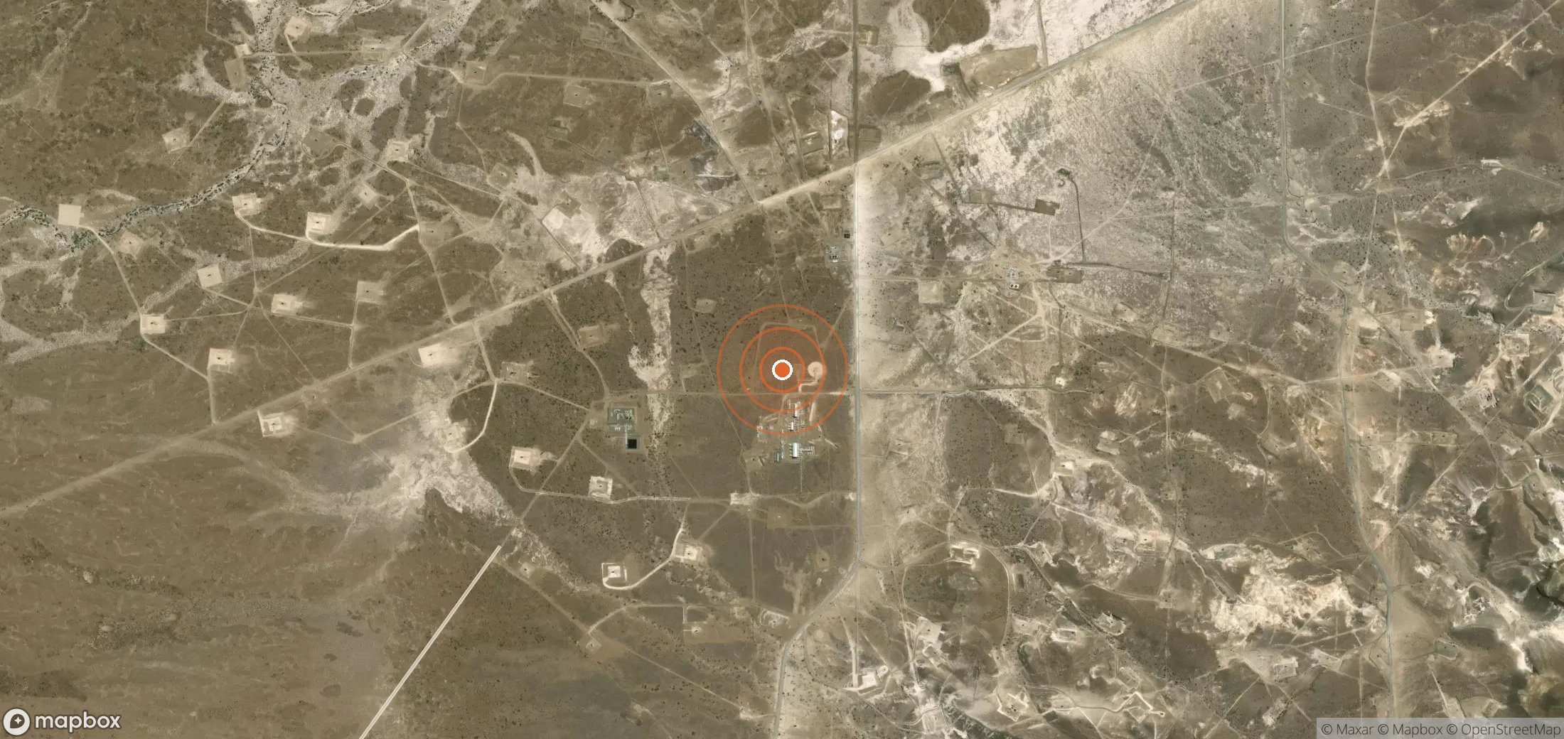 Satellite map of methane plume locations in ARG_S_006
