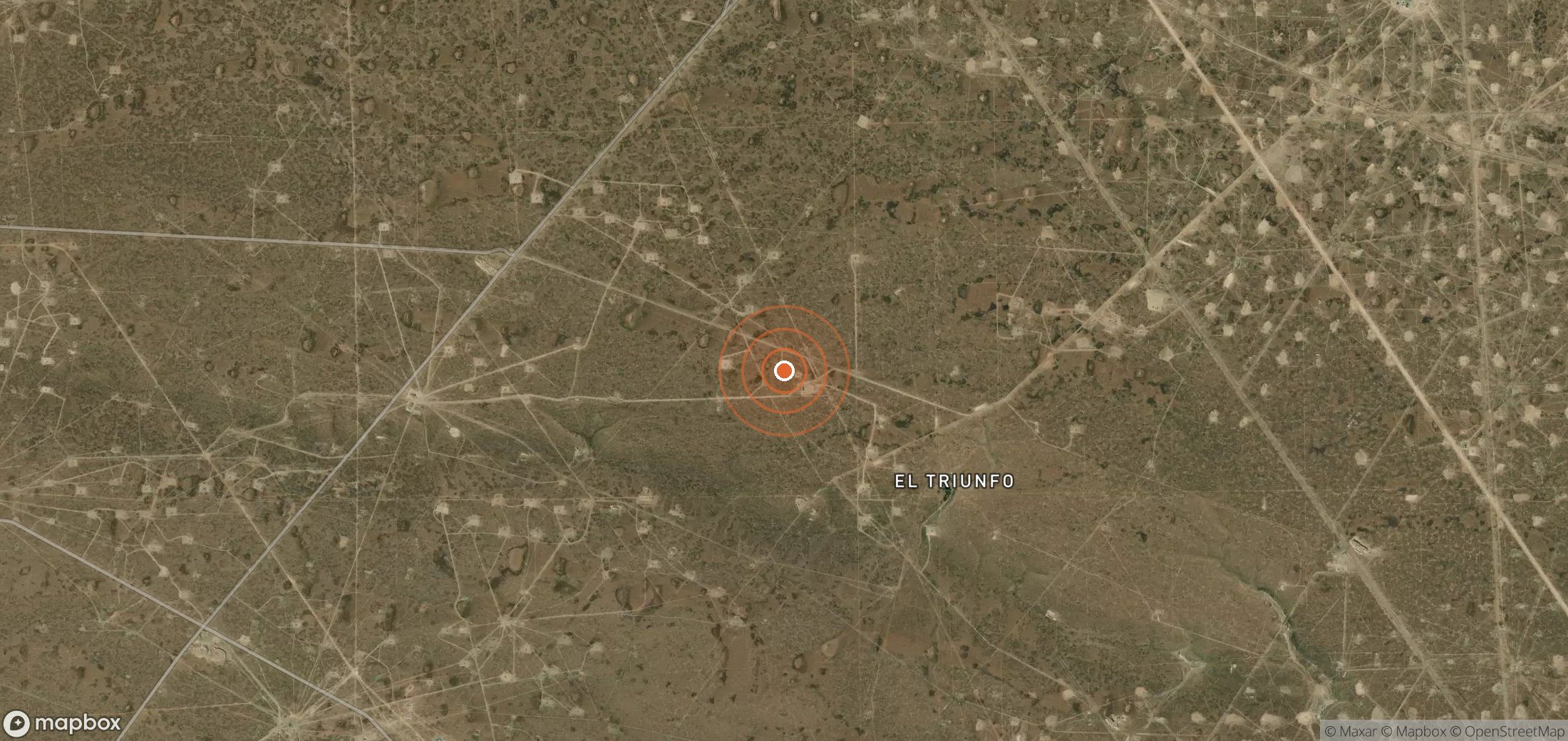 Satellite map of methane plume locations in ARG_S_010