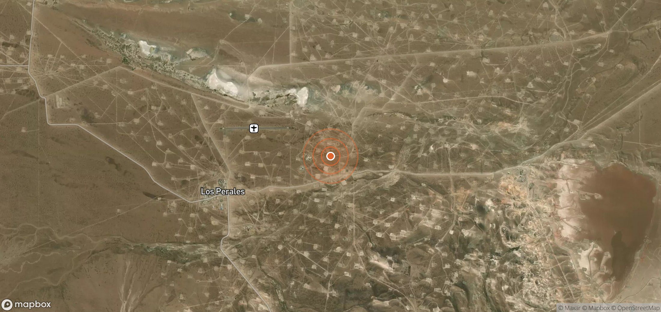 Satellite map of methane plume locations in ARG_S_012