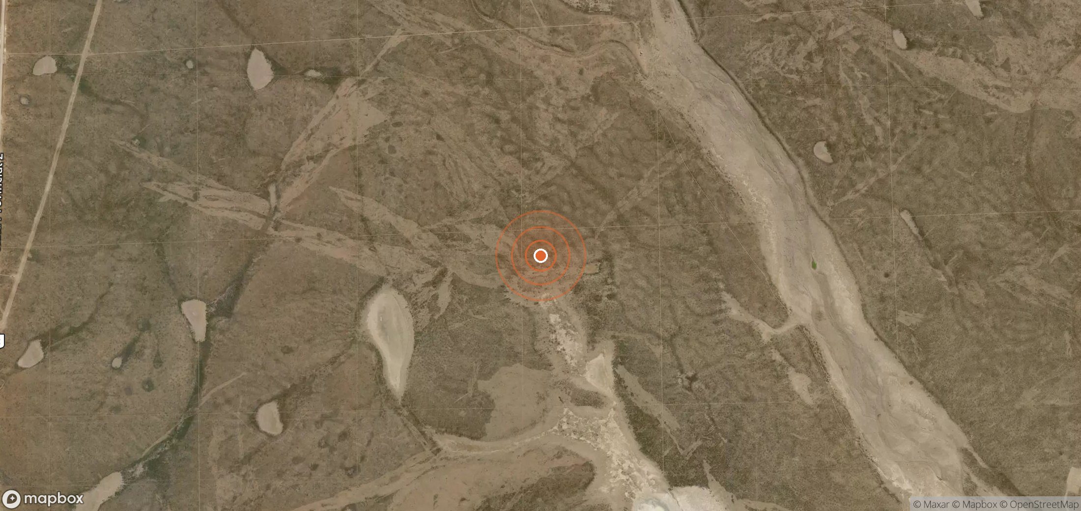 Satellite map of methane plume locations in ARG_S_013