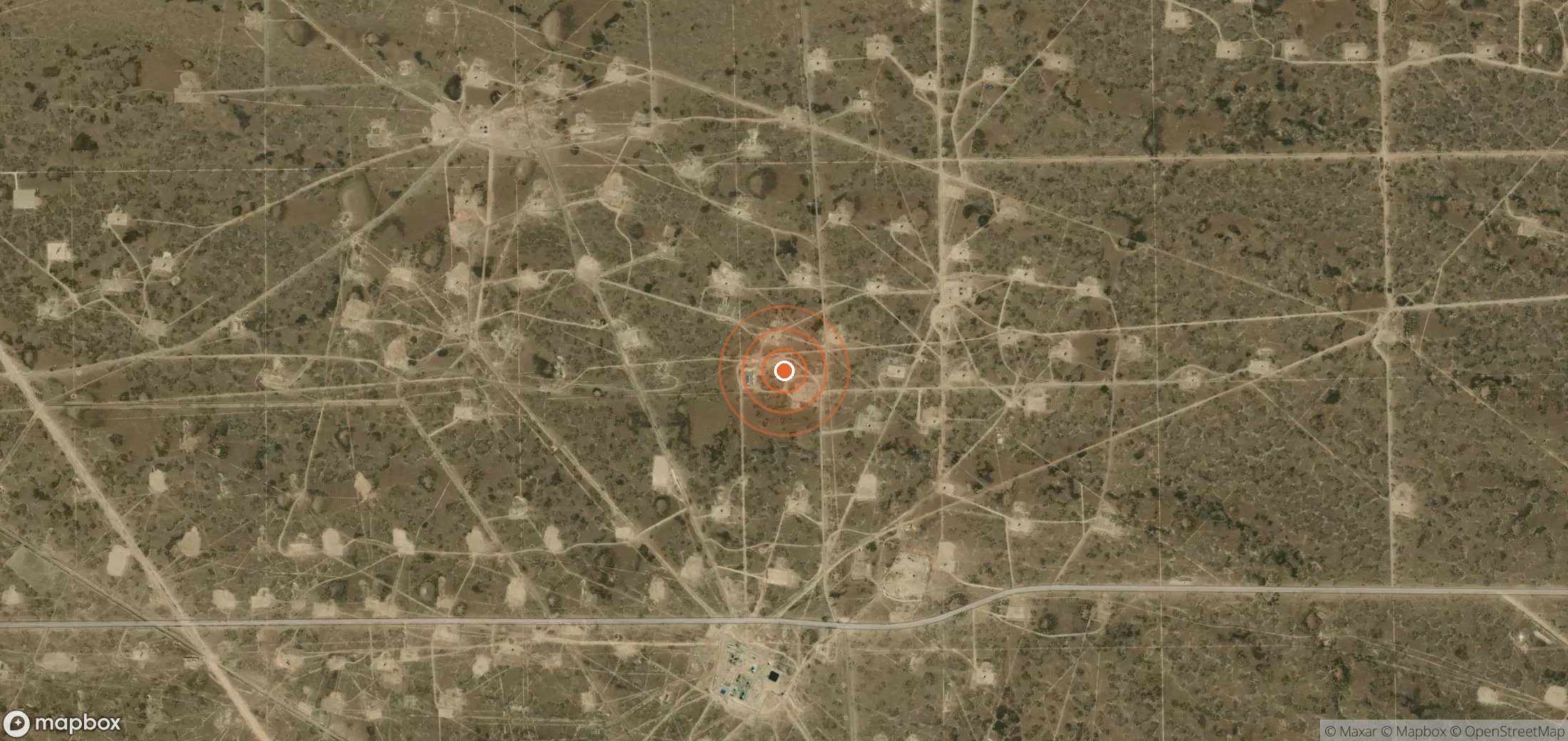 Mapa satelital de plumas de metano en ARG_S_033