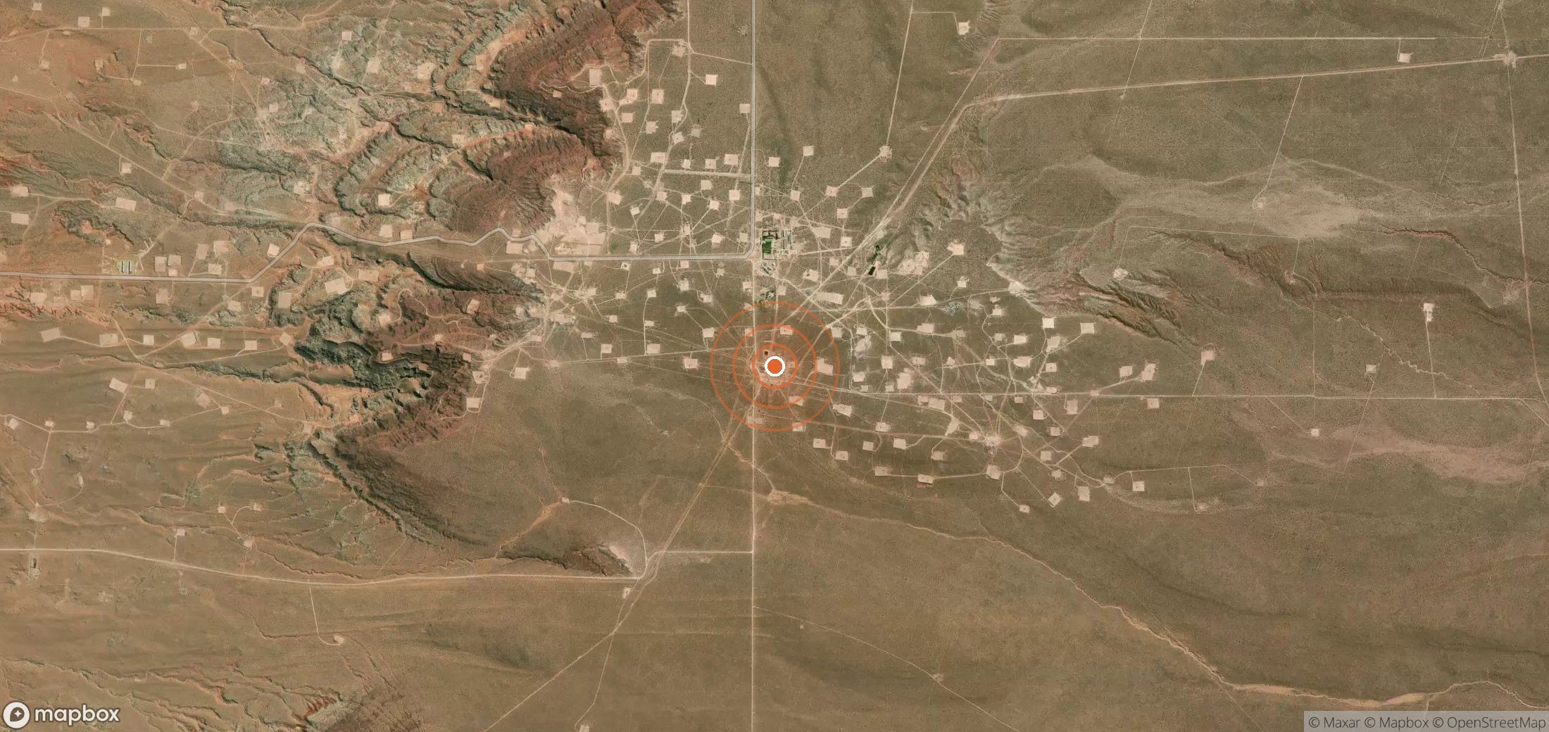 Satellite map of methane plume locations in ARG_S_050