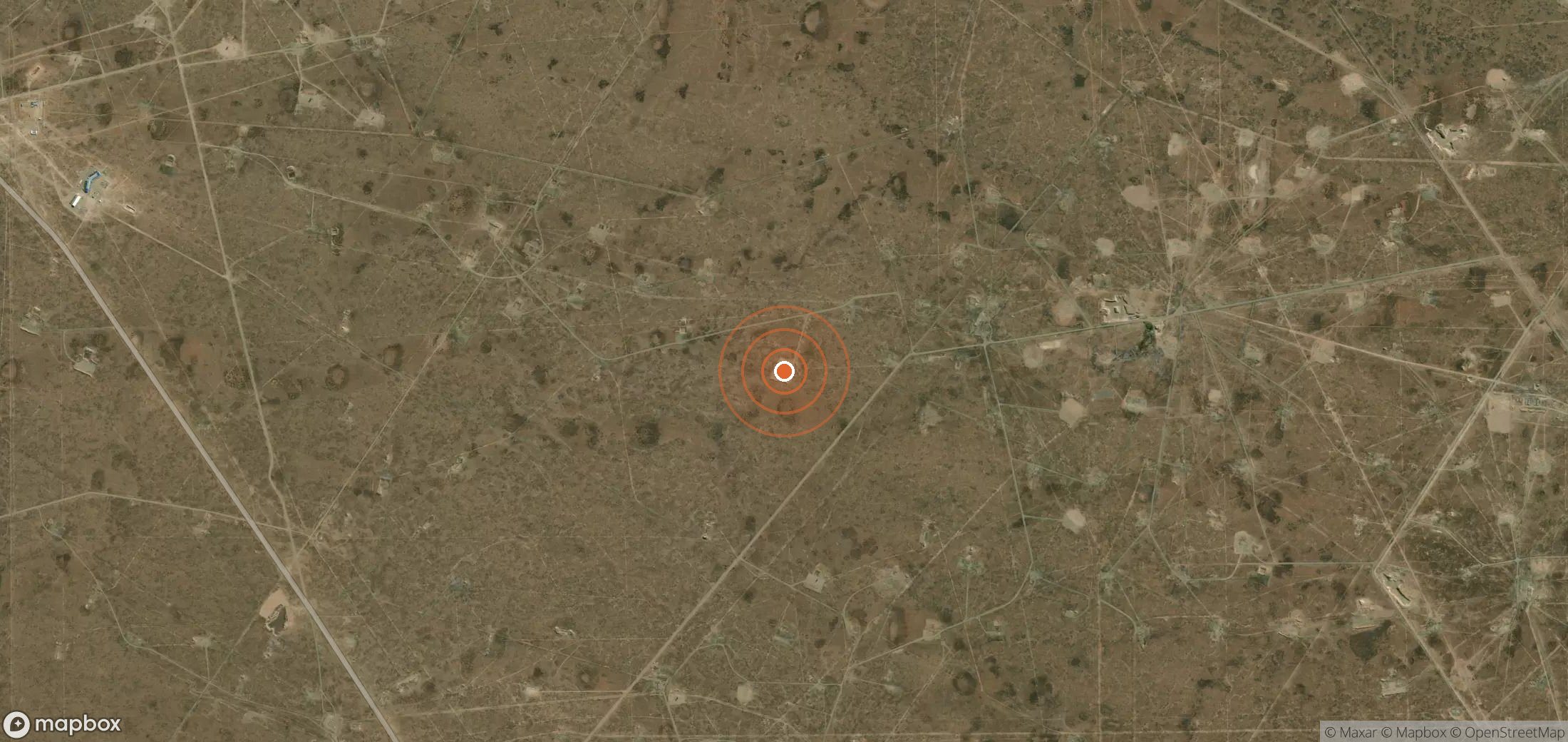 Satellite map of methane plume locations in ARG_S_058