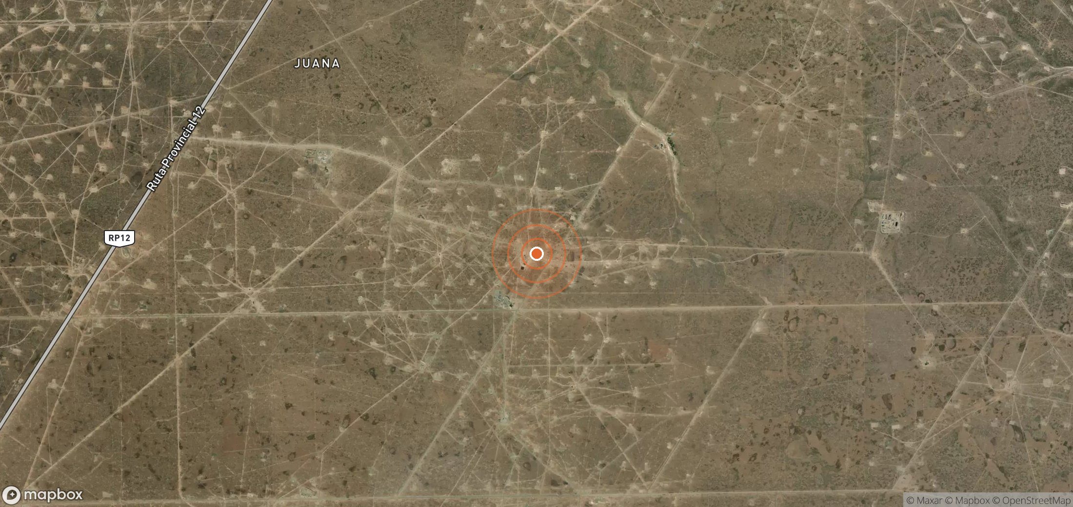 Satellite map of methane plume locations in ARG_S_063