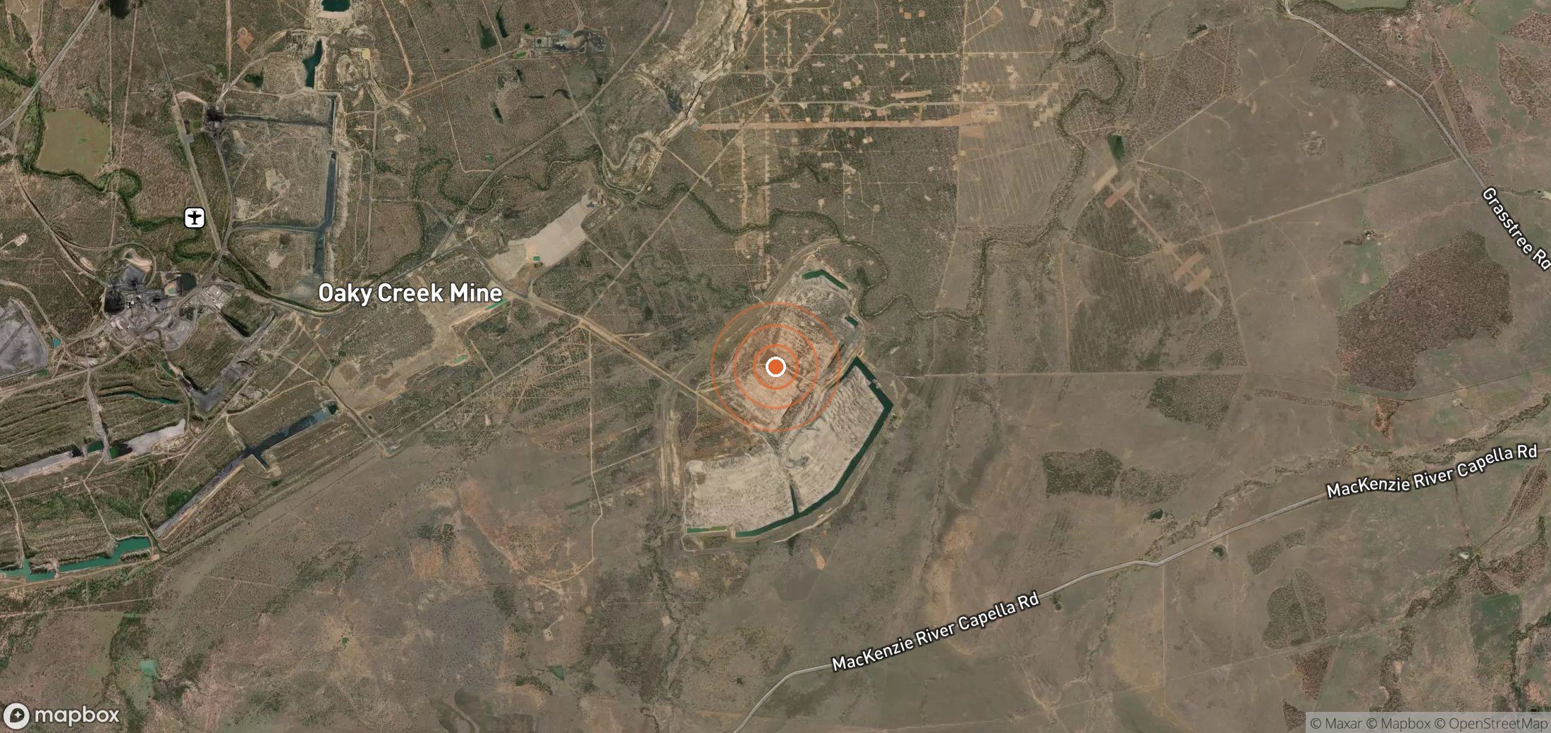 Satellite map of methane plume locations in AUS_S_005
