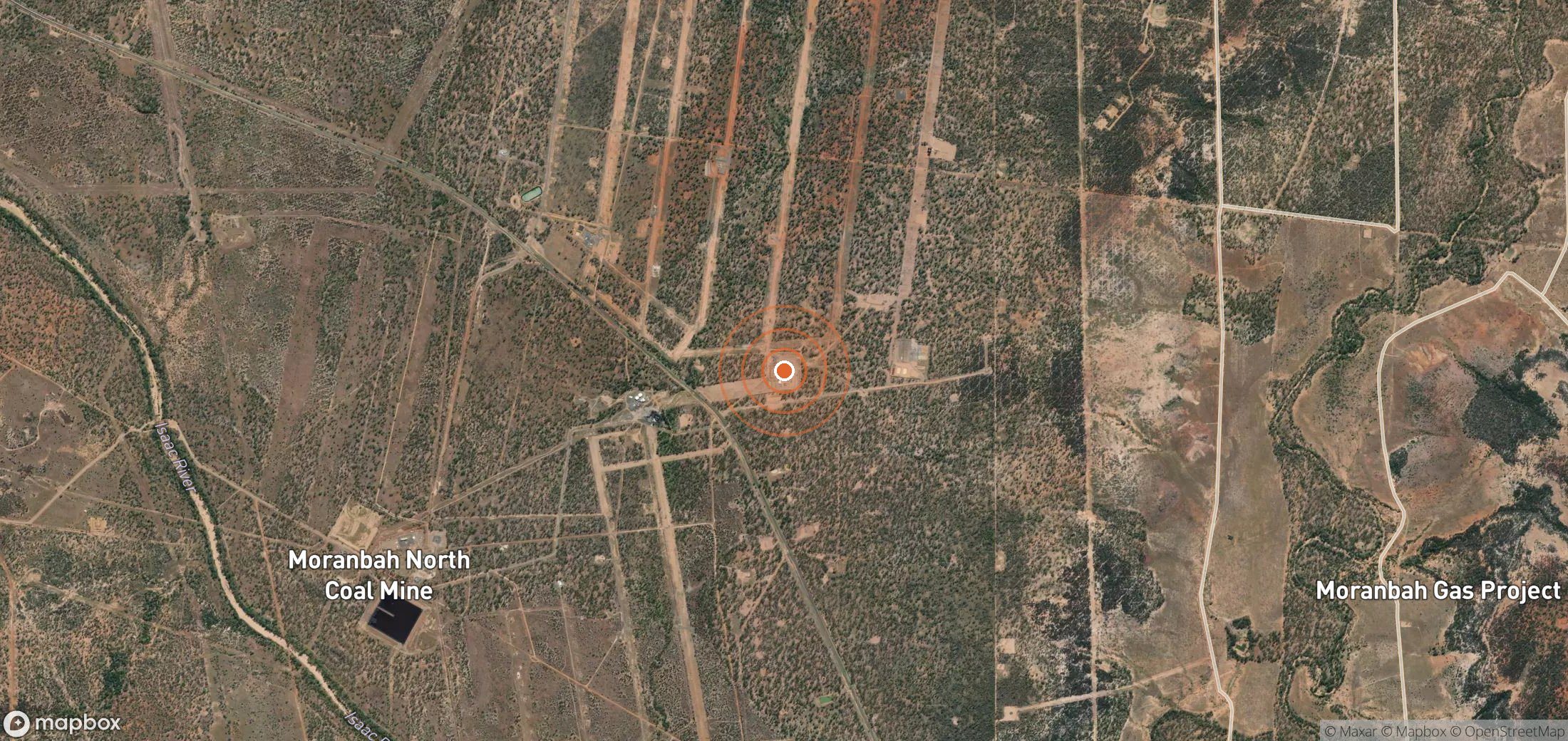 Satellite map of methane plume locations in AUS_S_029