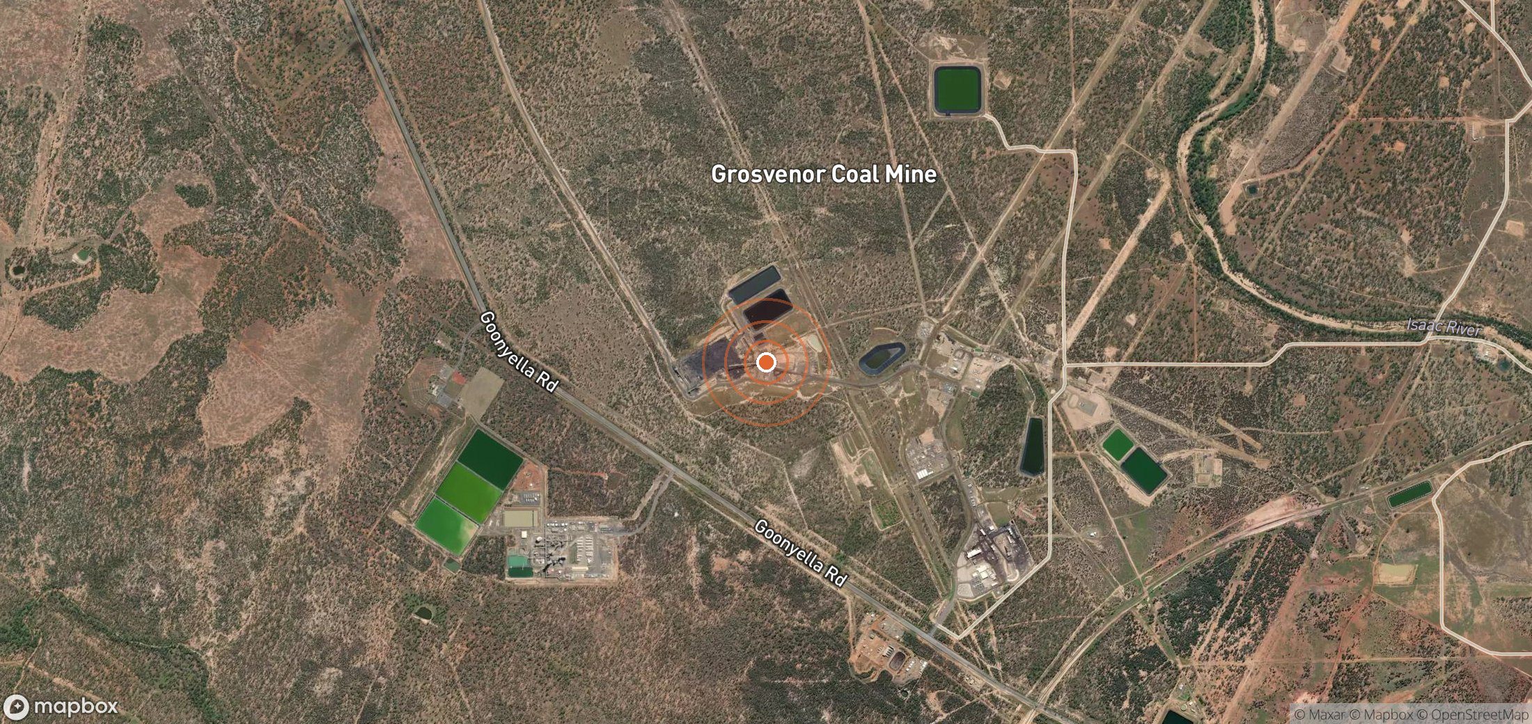 Satellite map of methane plume locations in AUS_S_051