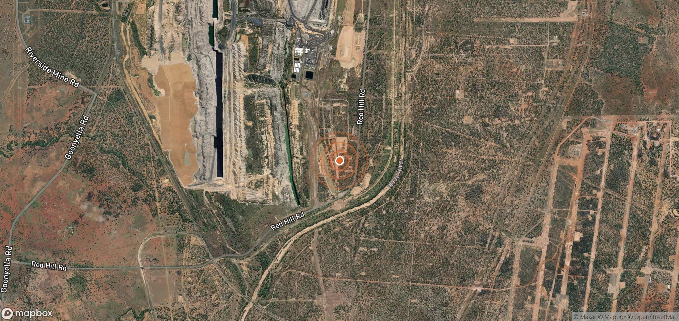 Satellite map of methane plume locations in AUS_S_070