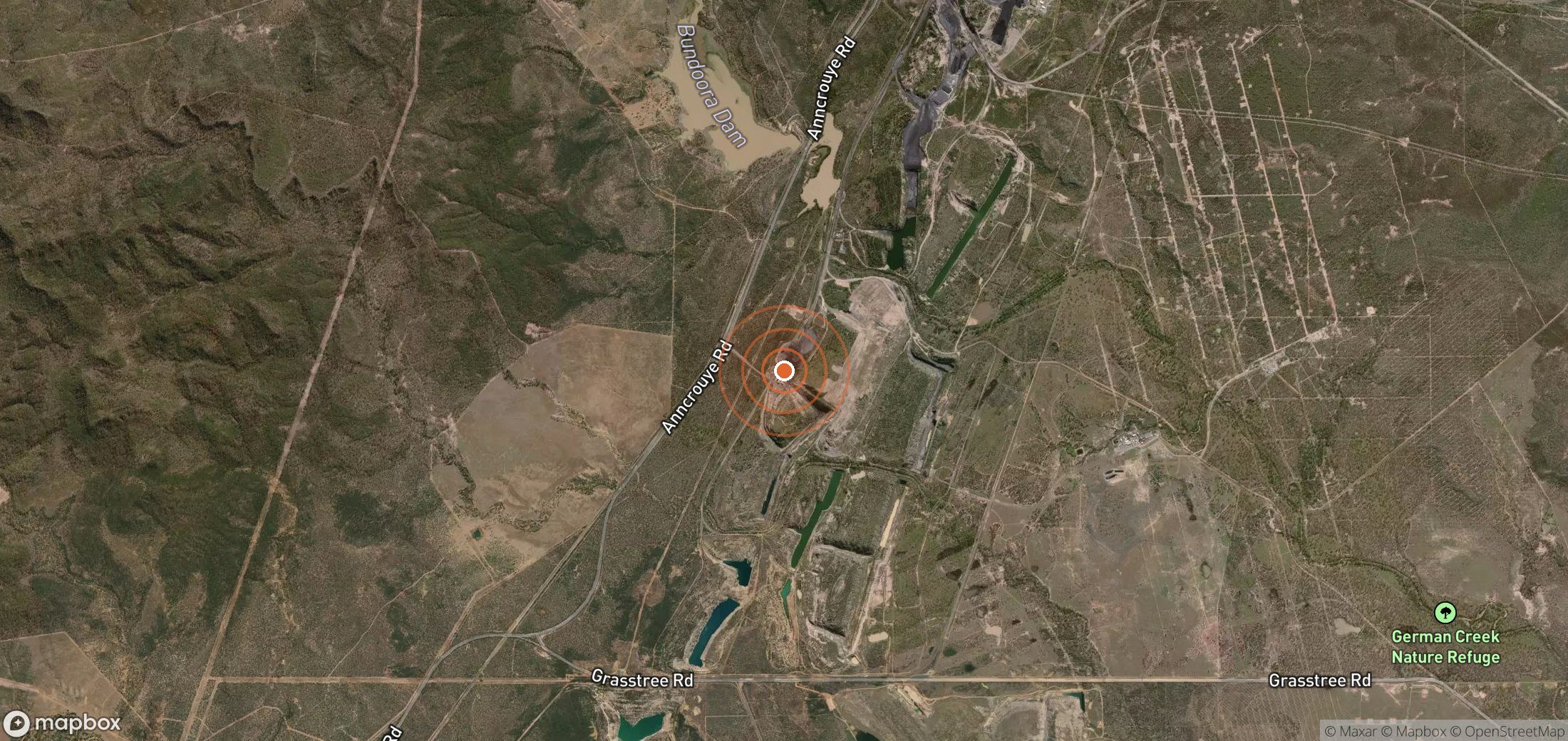 Satellite map of methane plume locations in AUS_S_079