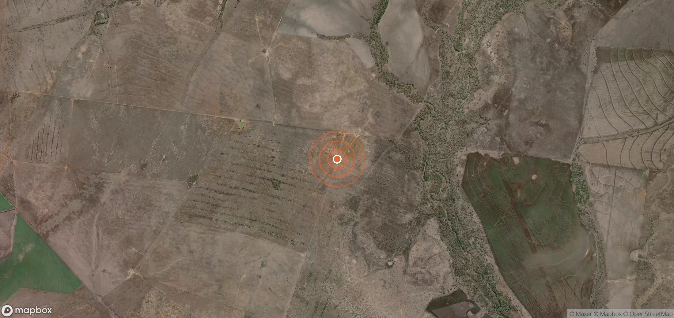 Satellite map of methane plume locations in AUS_S_152