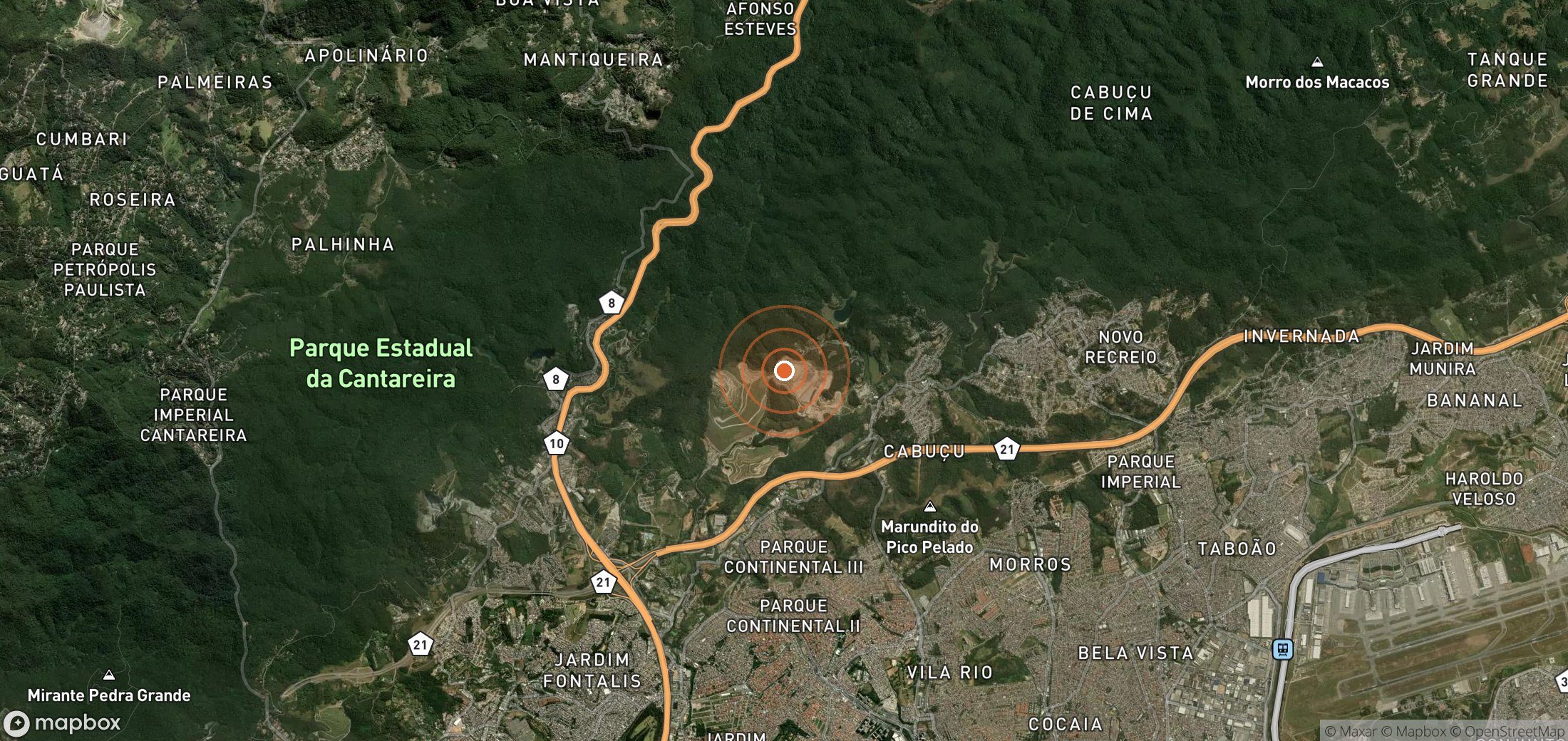 Satellite map of methane plume locations in BRA_S_003