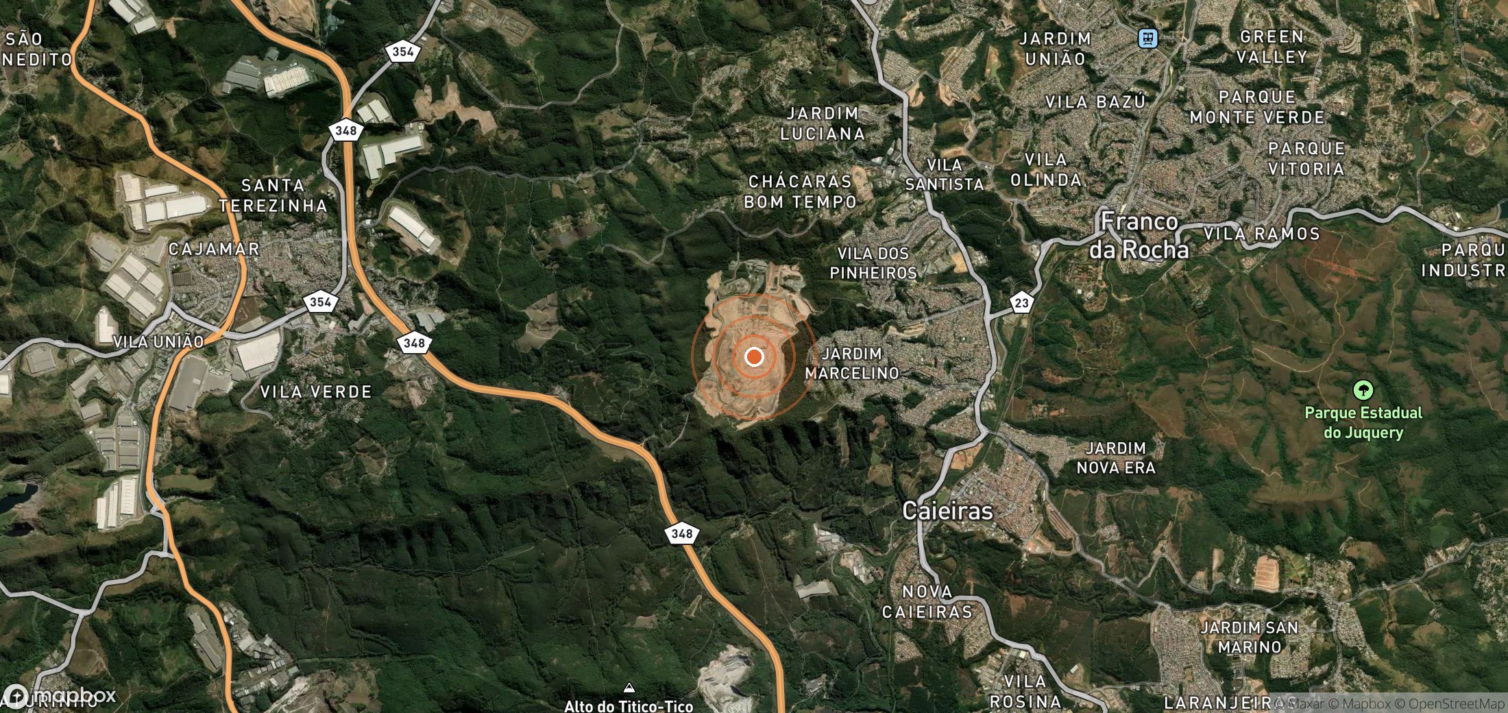 Satellite map of methane plume locations in BRA_S_006