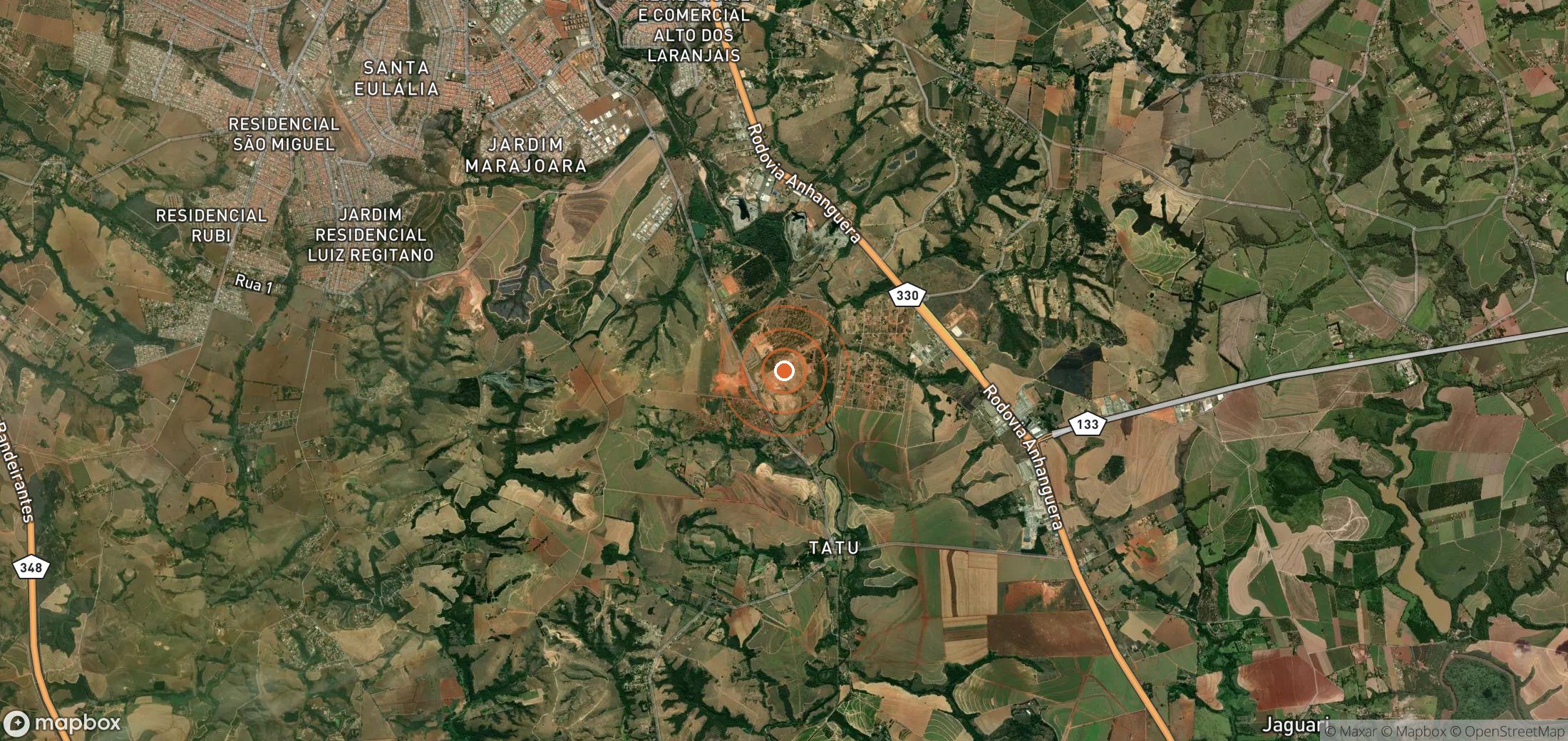 Mapa satelital de plumas de metano en BRA_S_018