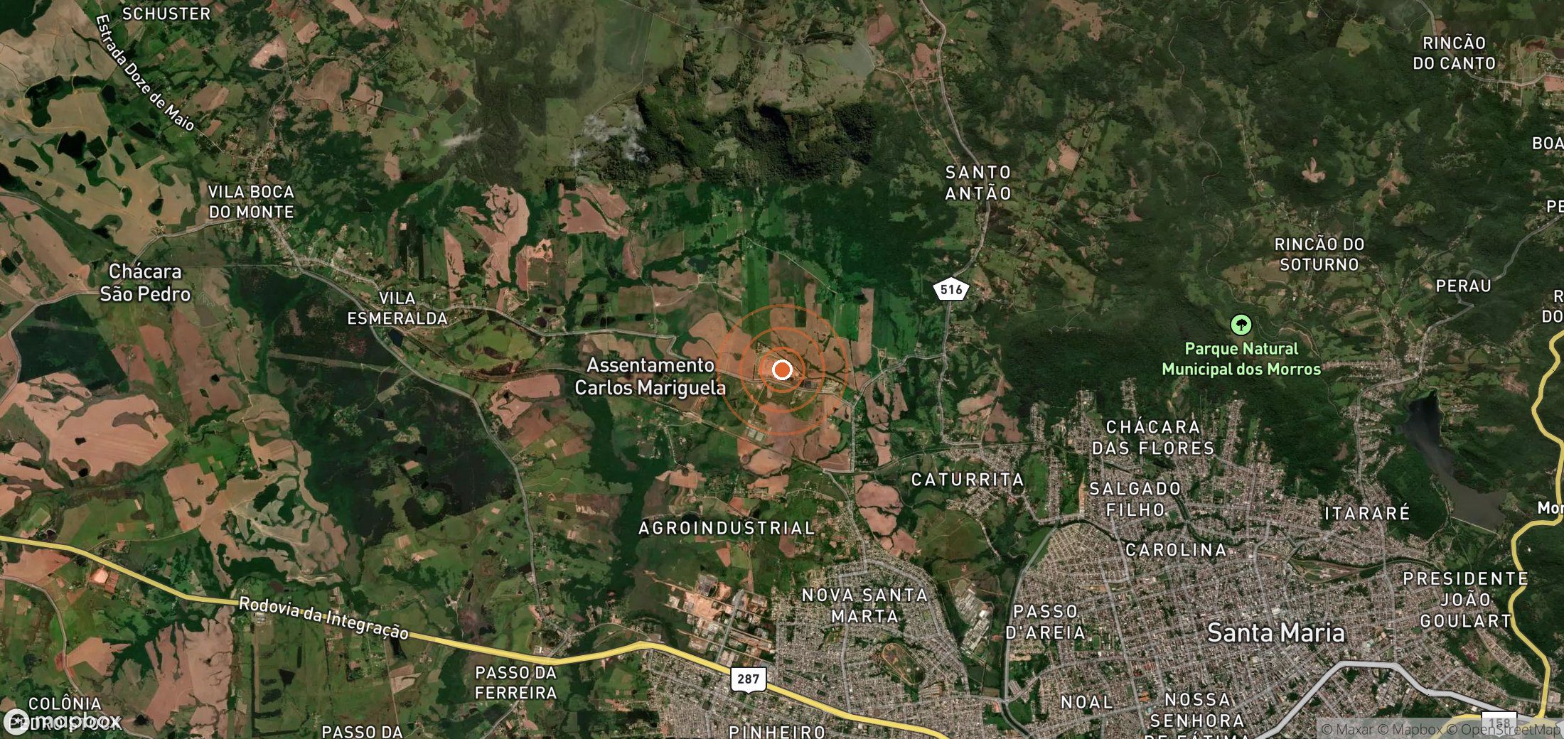 Satellite map of methane plume locations in BRA_S_025