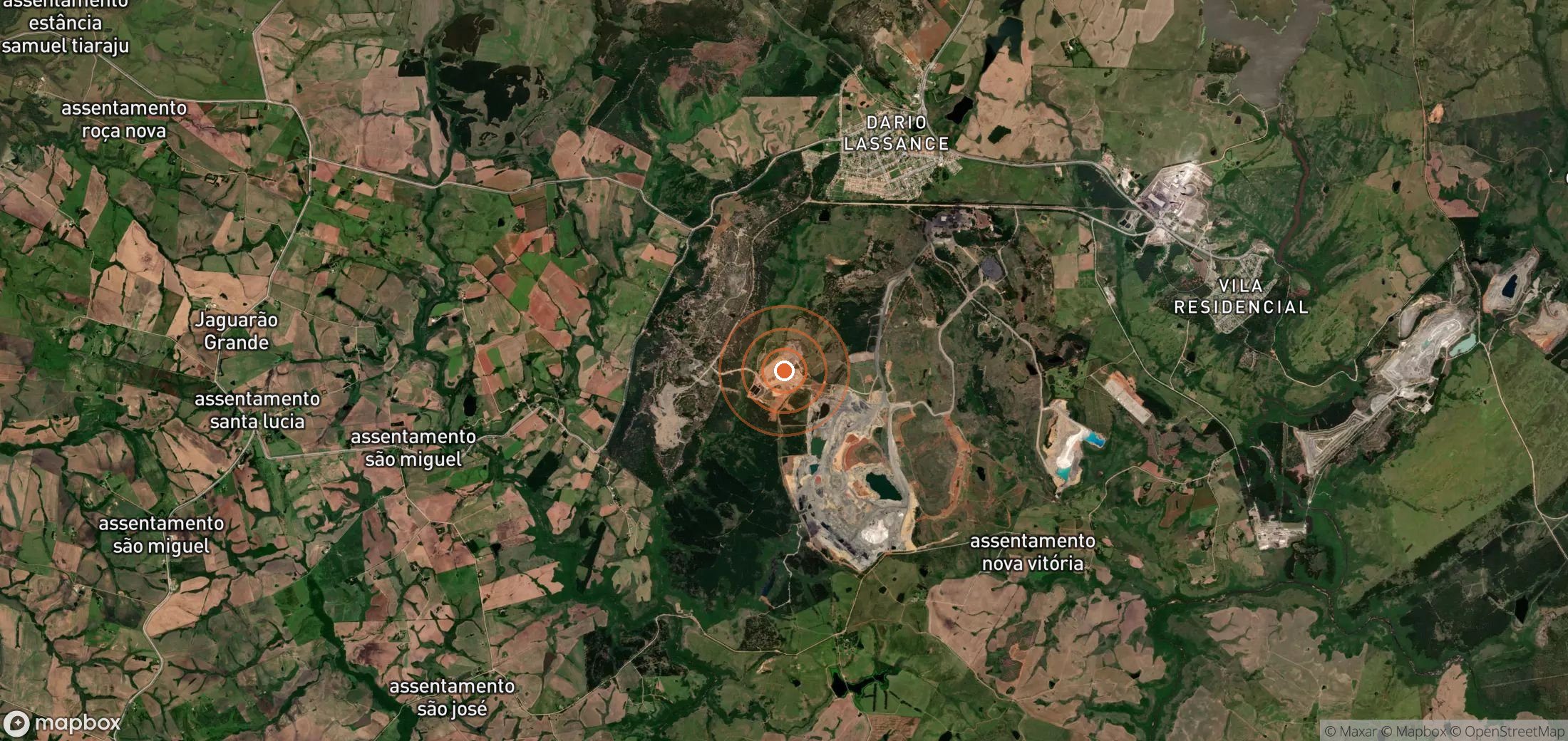 Satellite map of methane plume locations in BRA_S_026