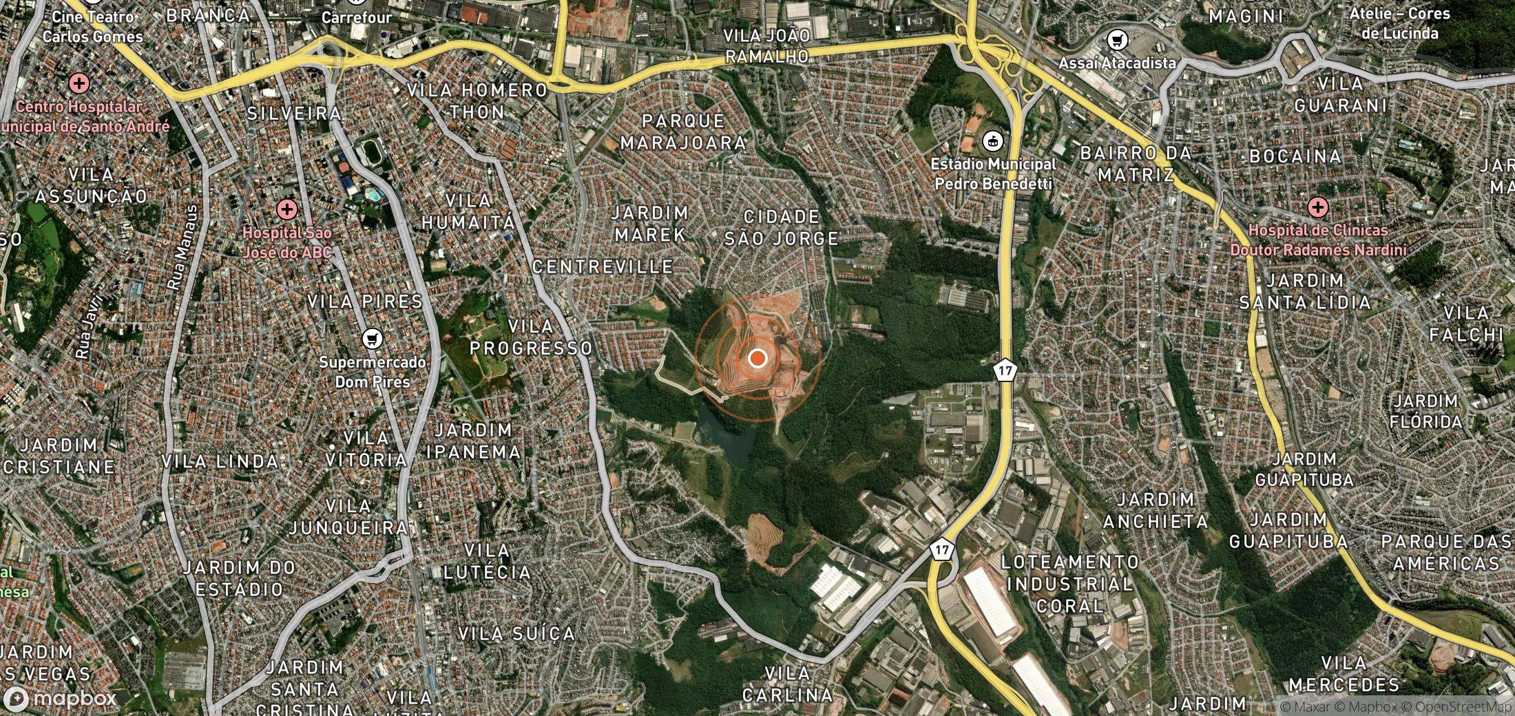 Satellite map of methane plume locations in BRA_S_030