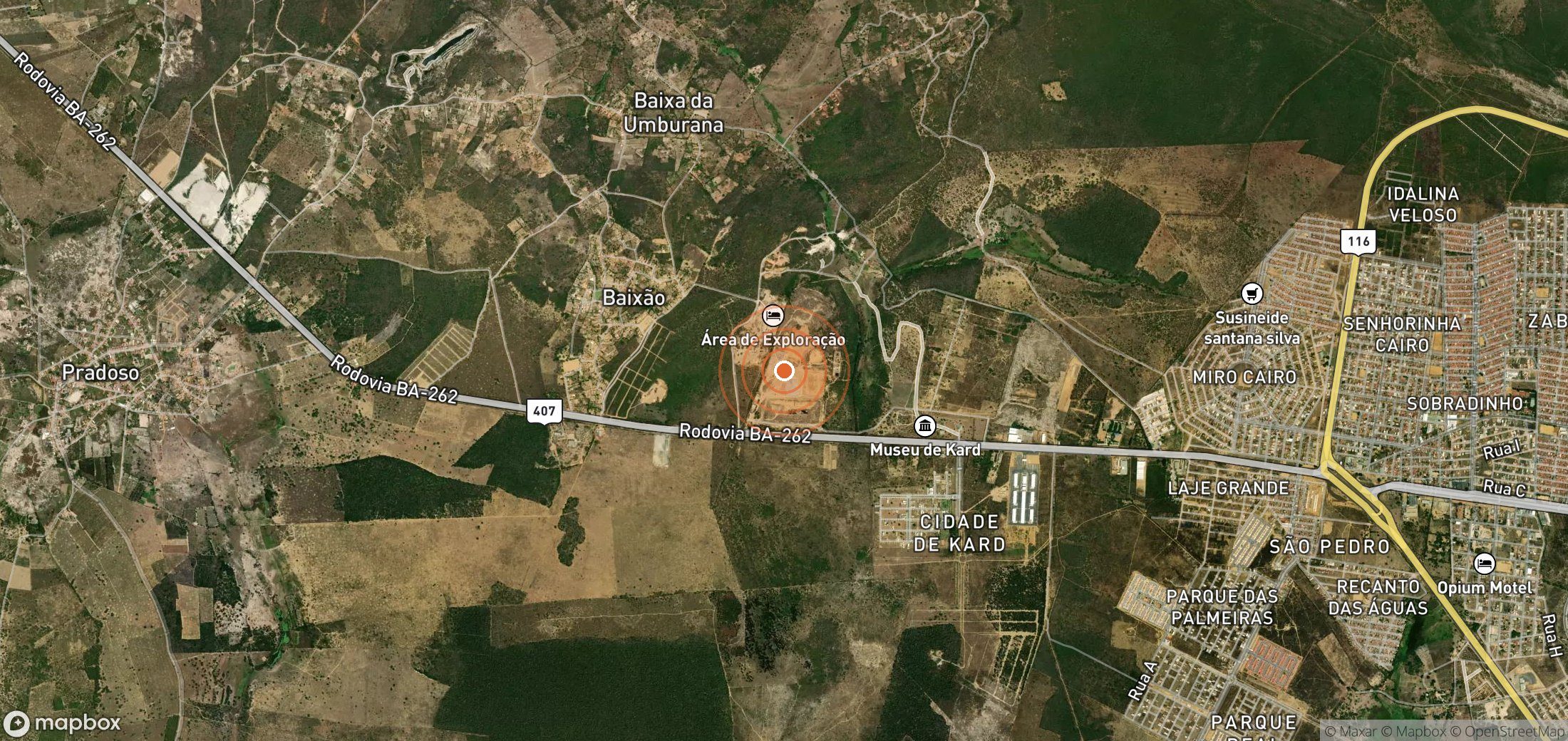Satellite map of methane plume locations in BRA_S_069