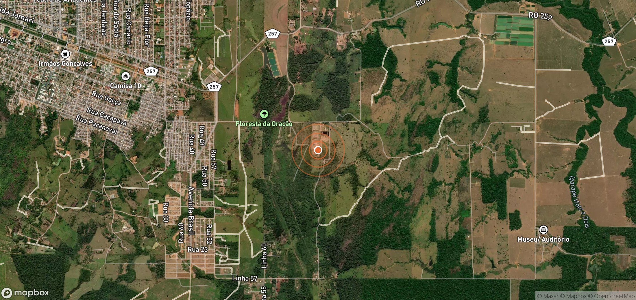 Satellite map of methane plume locations in BRA_S_072