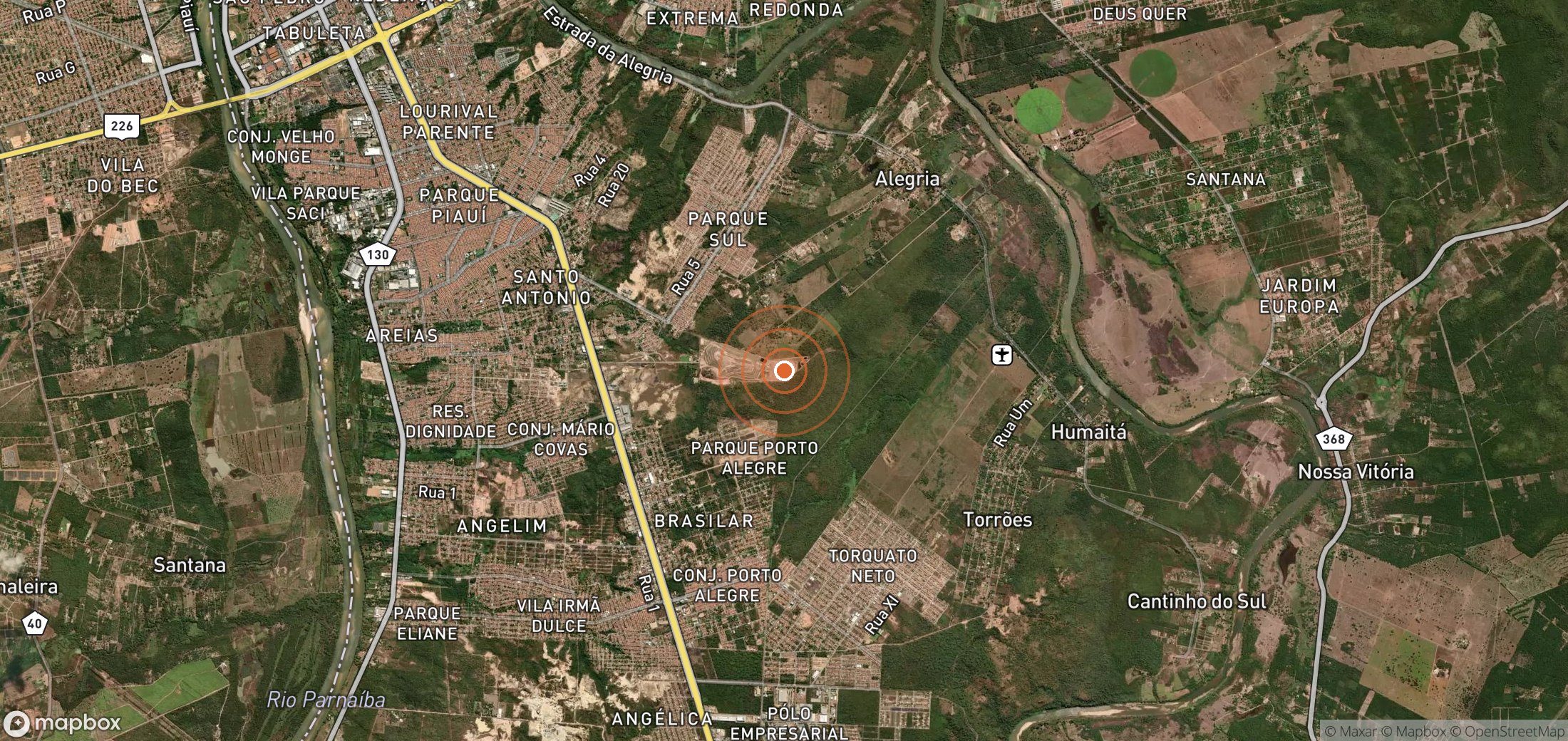 Satellite map of methane plume locations in BRA_S_077