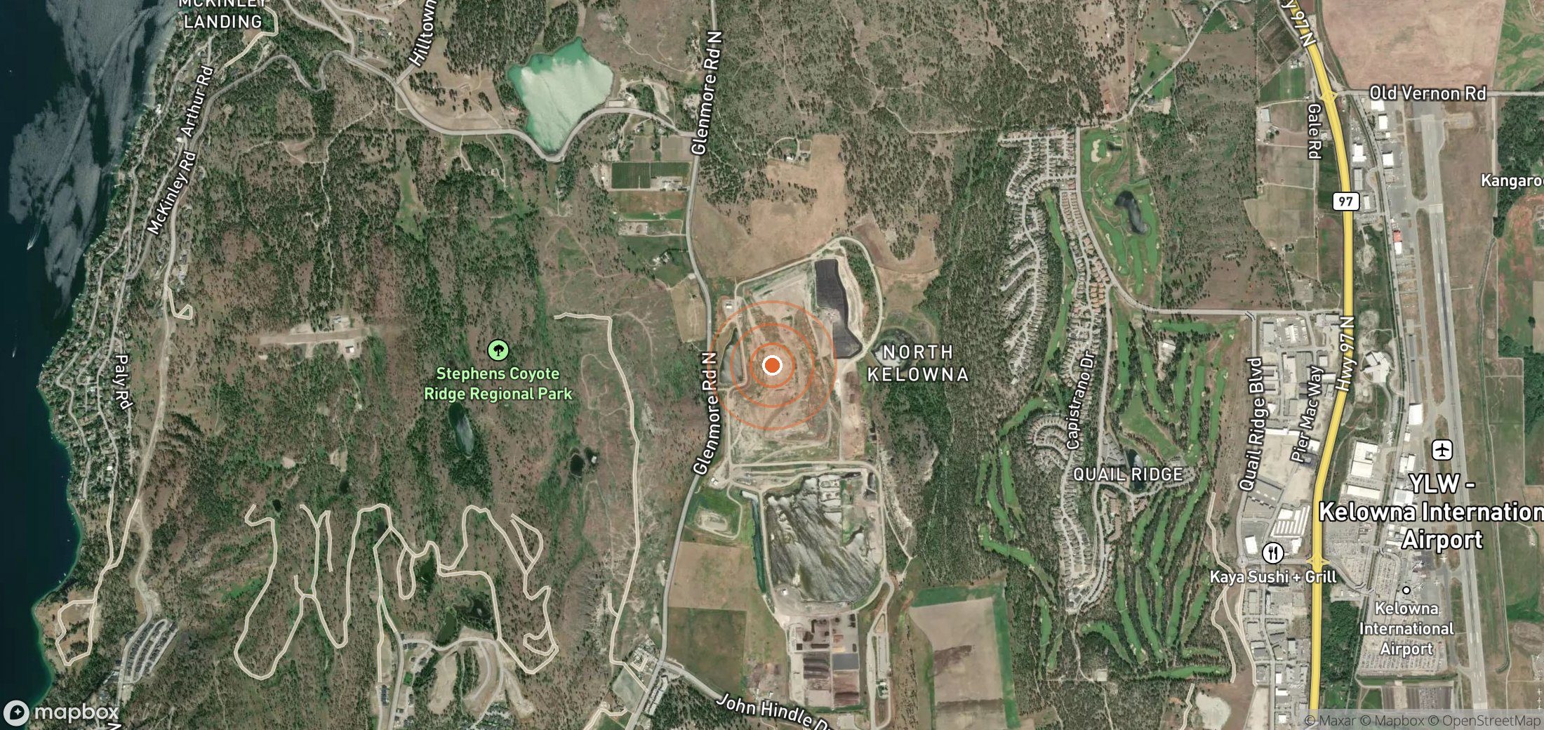 Satellite map of methane plume locations in CAN_S_005