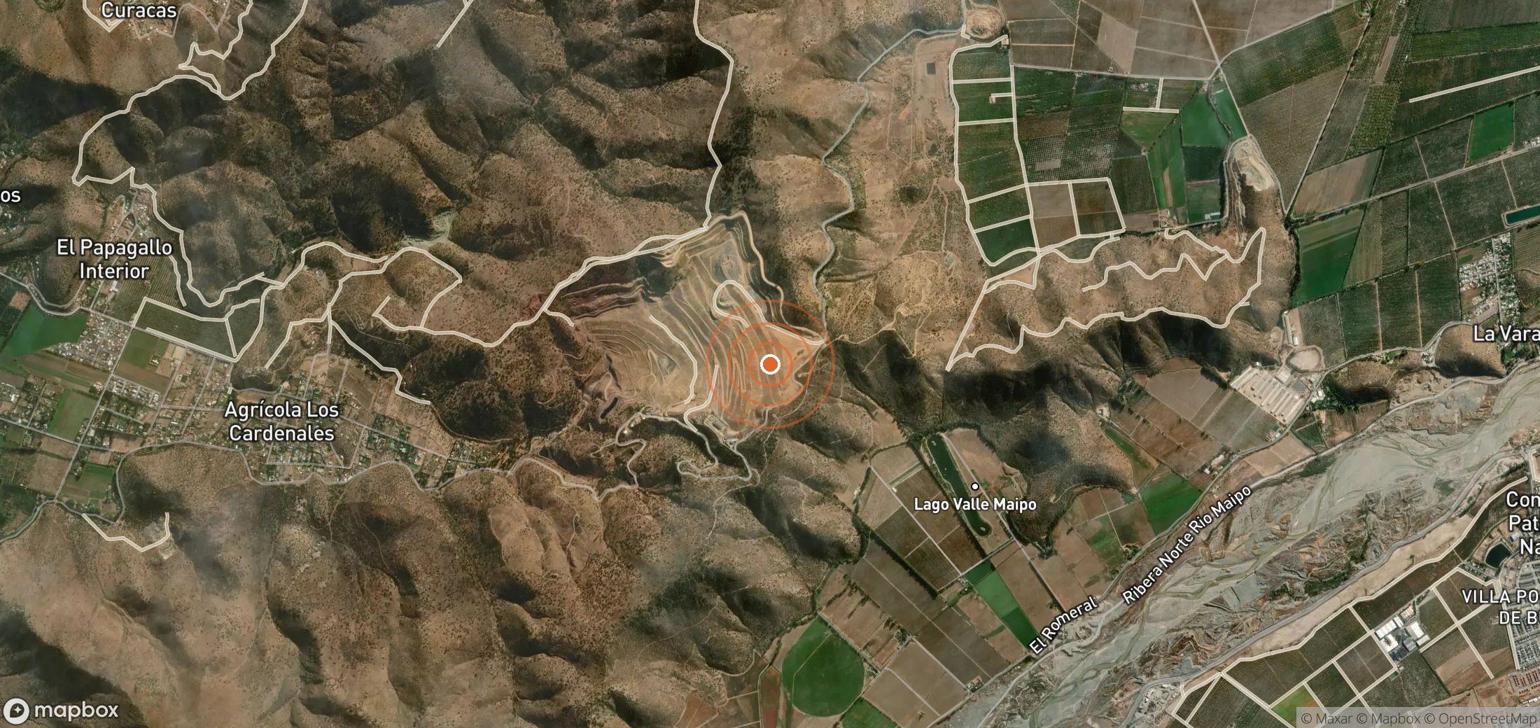 Mapa satelital de plumas de metano en CHL_S_010