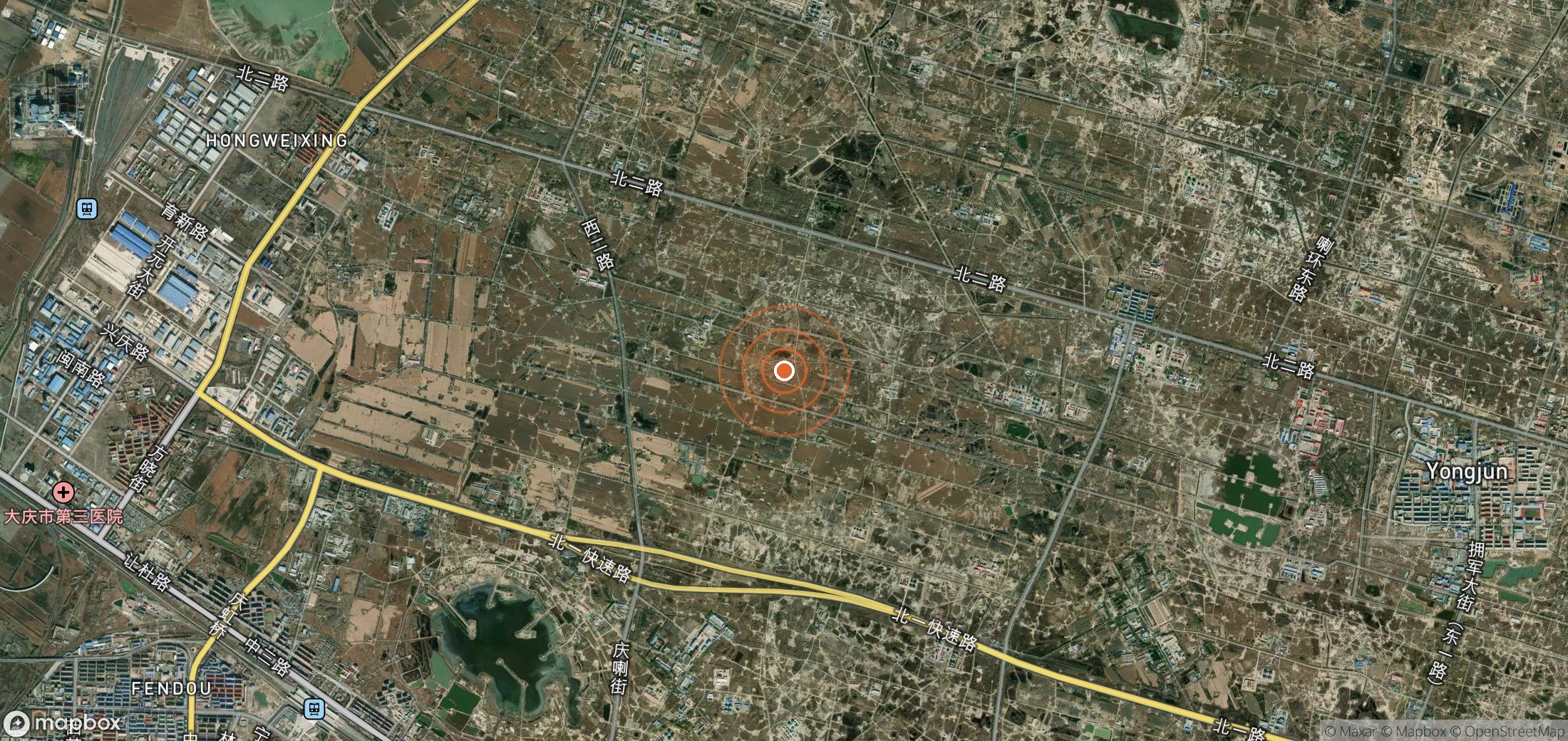 Satellite map of methane plume locations in CHN_S_006