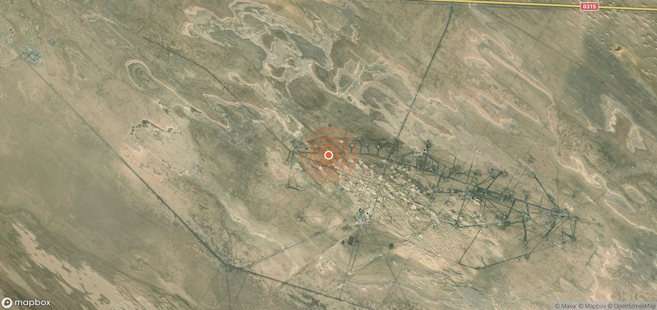 Satellite map of methane plume locations in CHN_S_012