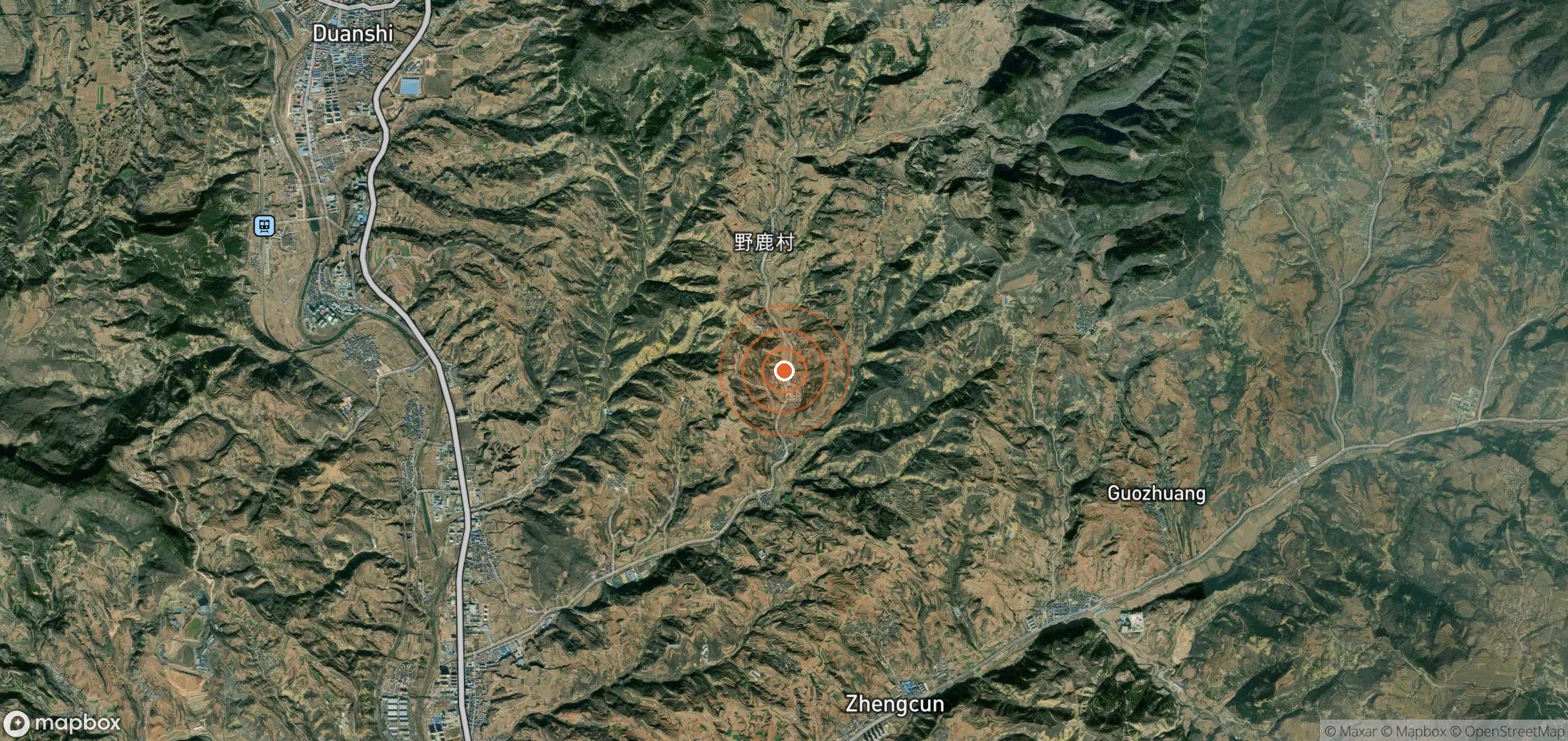 Satellite map of methane plume locations in CHN_S_018
