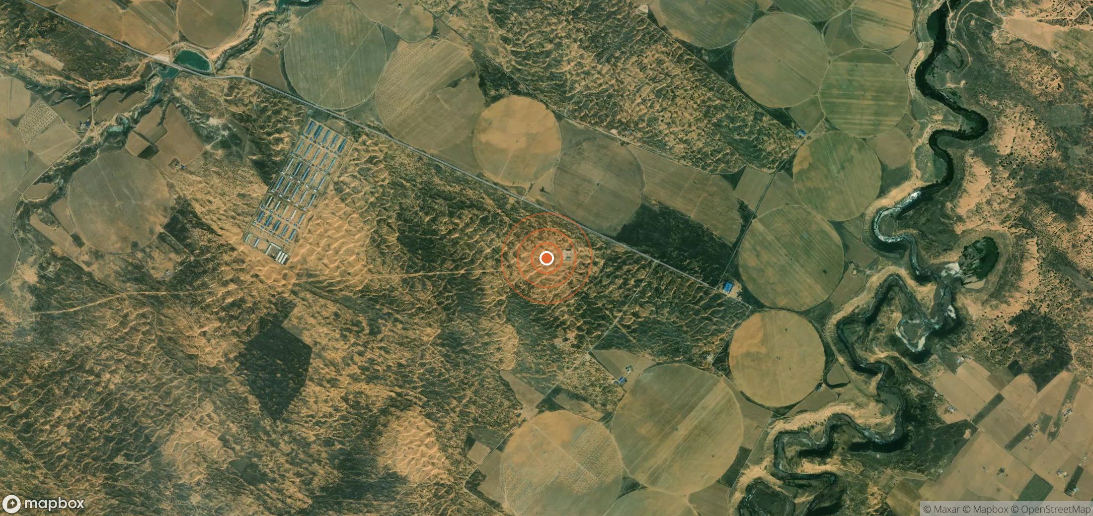 Satellite map of methane plume locations in CHN_S_032