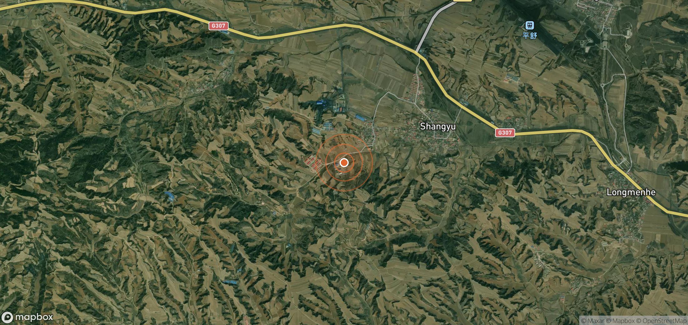 Mapa satelital de plumas de metano en CHN_S_033