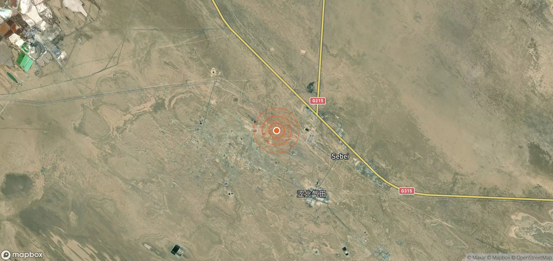 Satellite map of methane plume locations in CHN_S_035