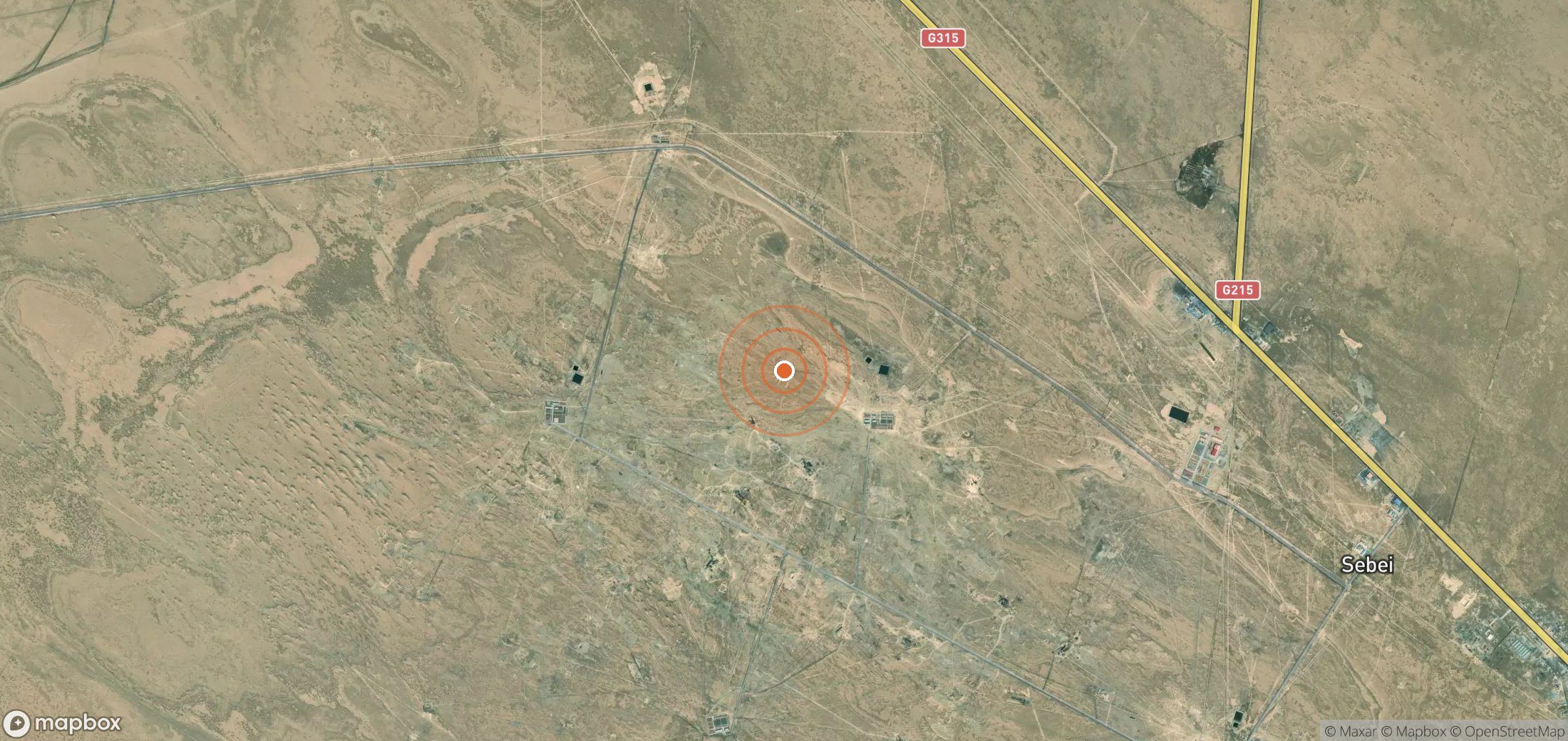 Satellite map of methane plume locations in CHN_S_037