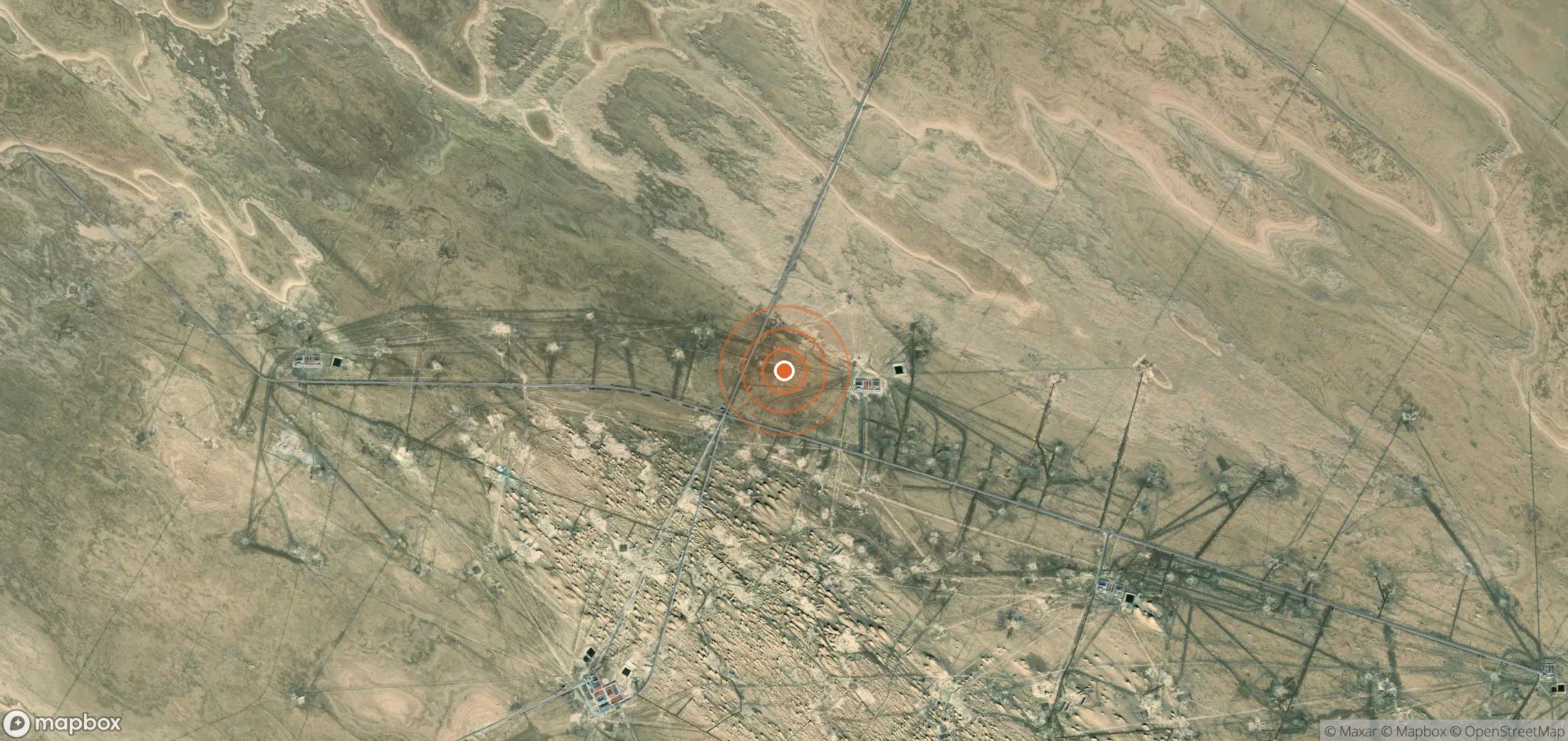 Satellite map of methane plume locations in CHN_S_047