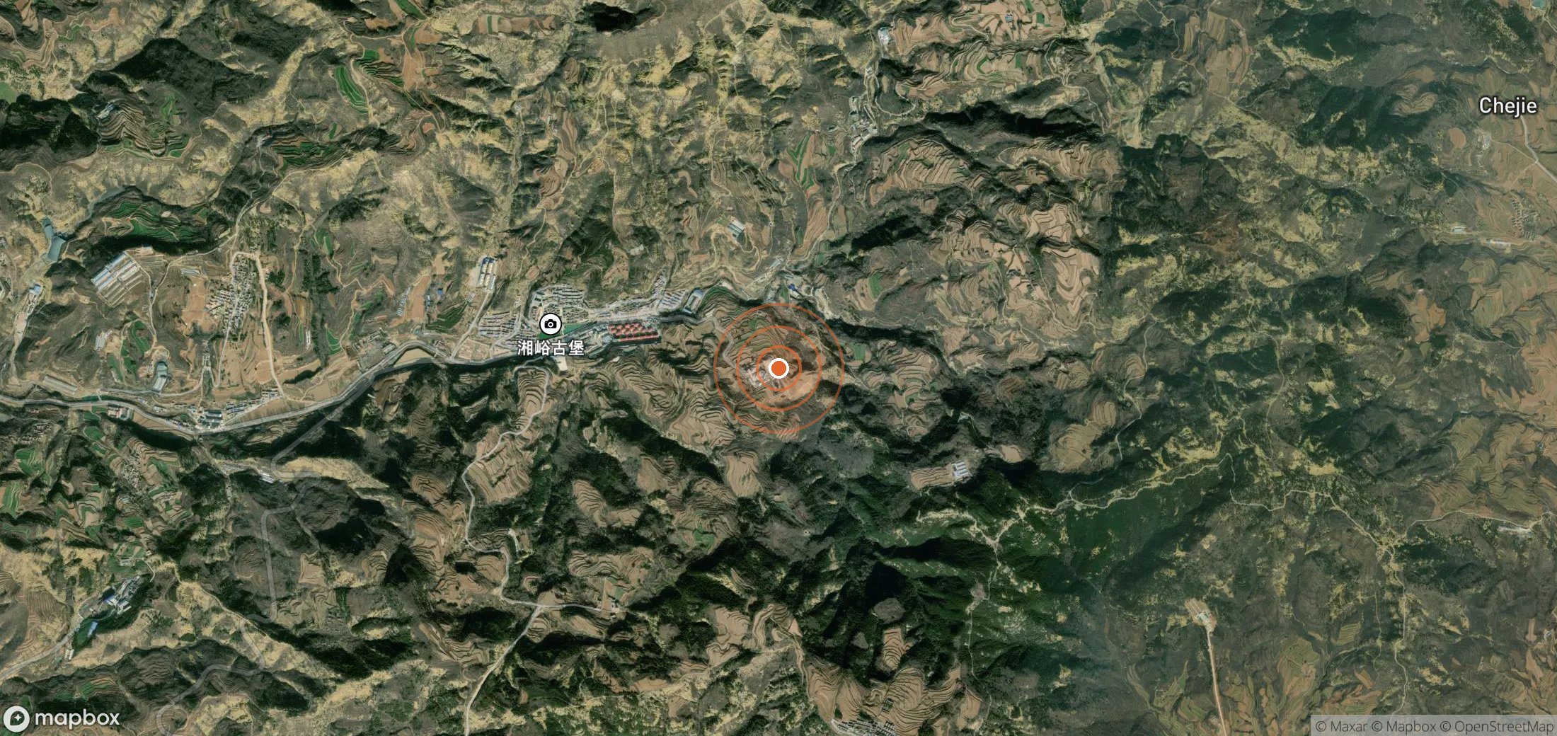Satellite map of methane plume locations in CHN_S_060
