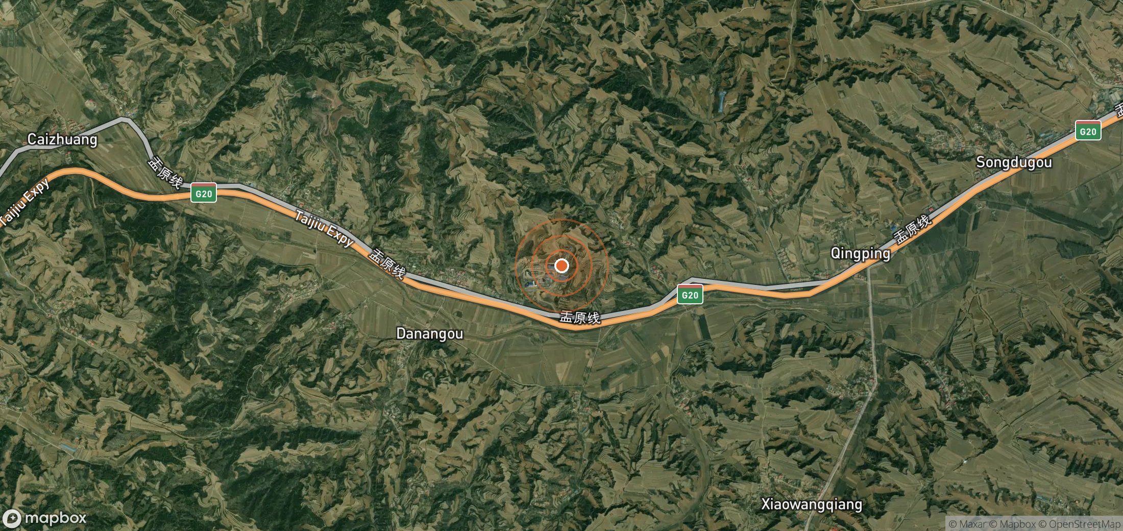 Satellite map of methane plume locations in CHN_S_065