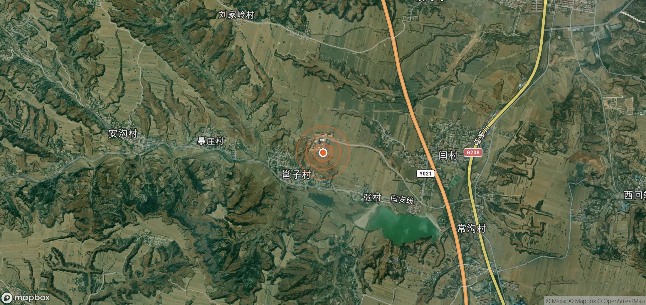 Mapa satelital de plumas de metano en CHN_S_072