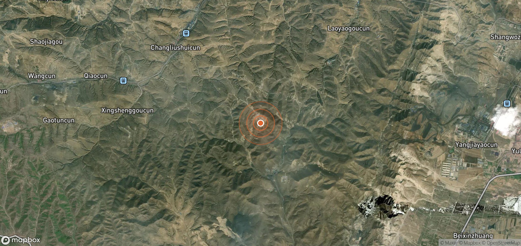 Satellite map of methane plume locations in CHN_S_078