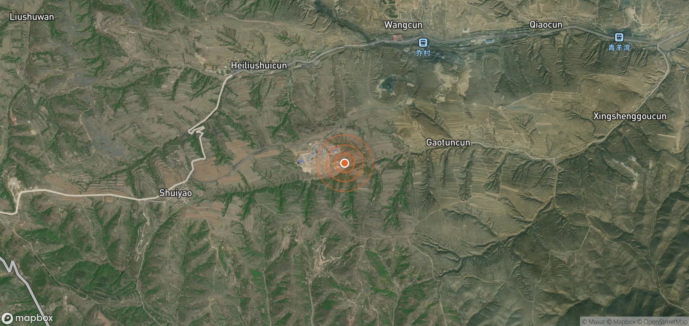 Satellite map of methane plume locations in CHN_S_081
