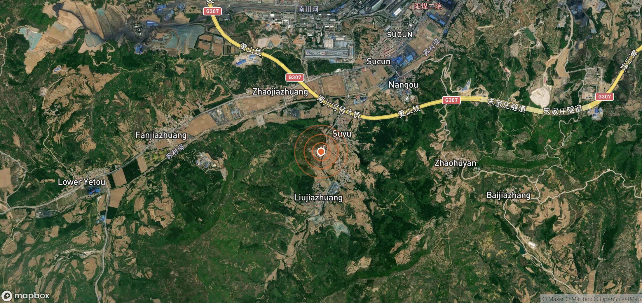 Satellite map of methane plume locations in CHN_S_082