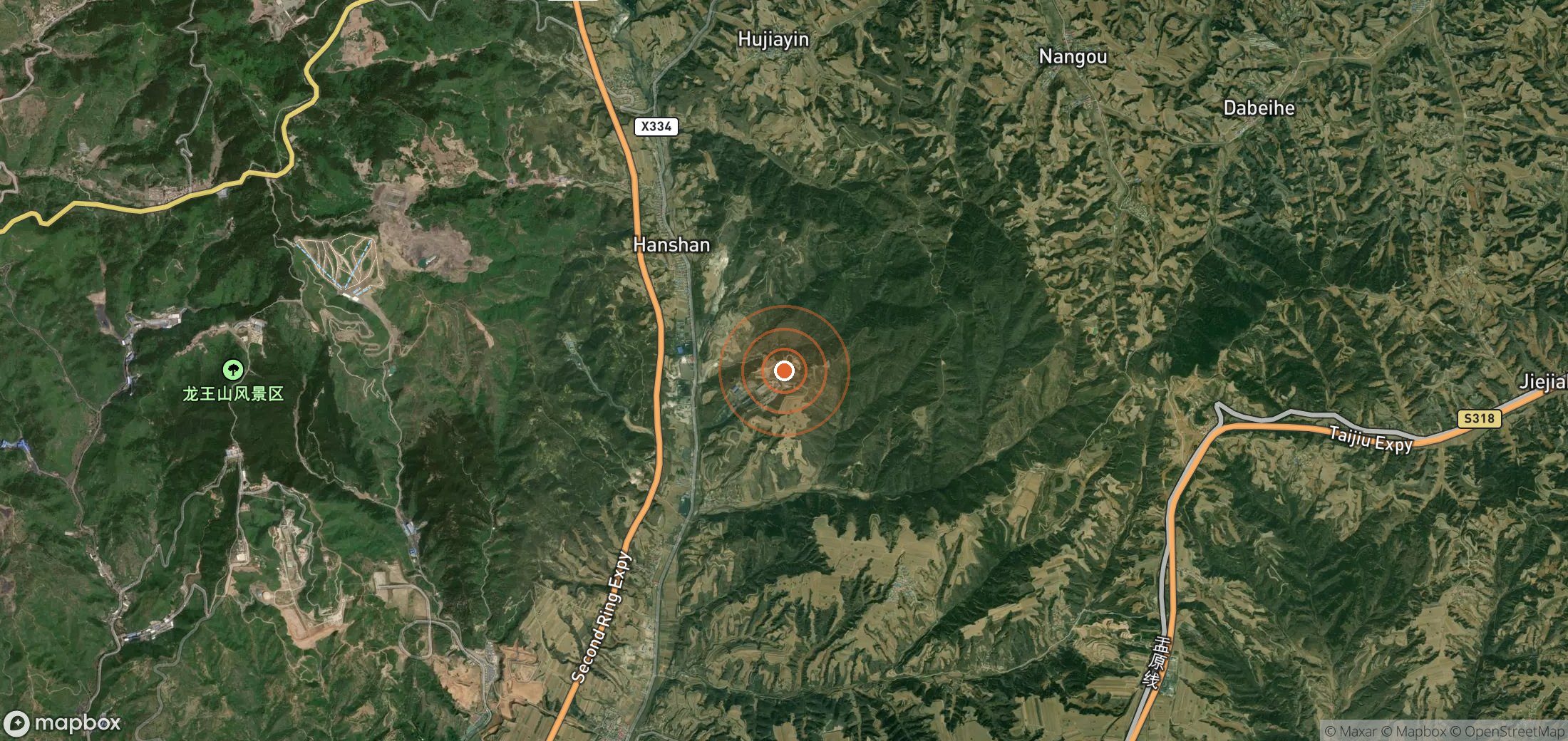 Satellite map of methane plume locations in CHN_S_083
