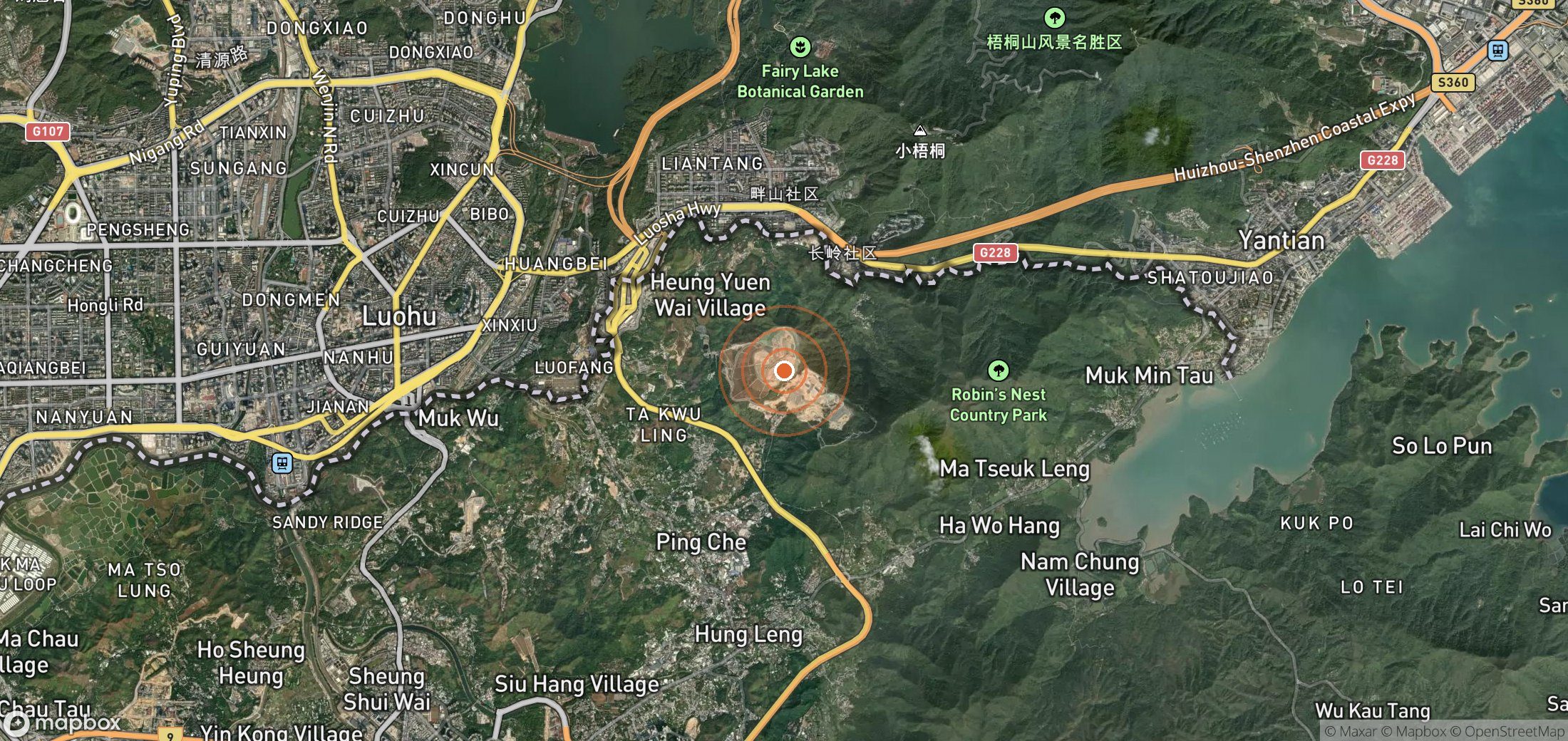 Satellite map of methane plume locations in CHN_S_084