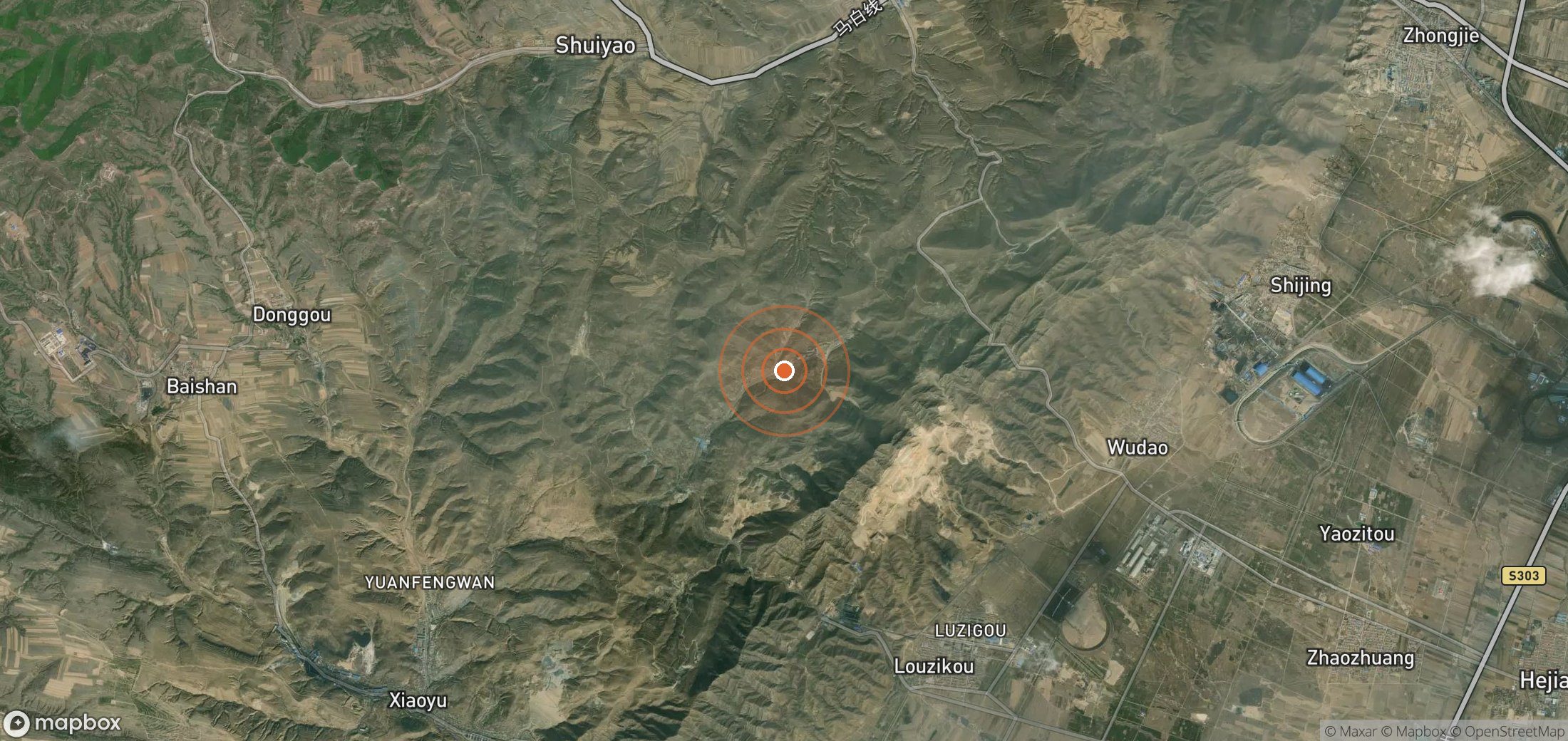 Satellite map of methane plume locations in CHN_S_089