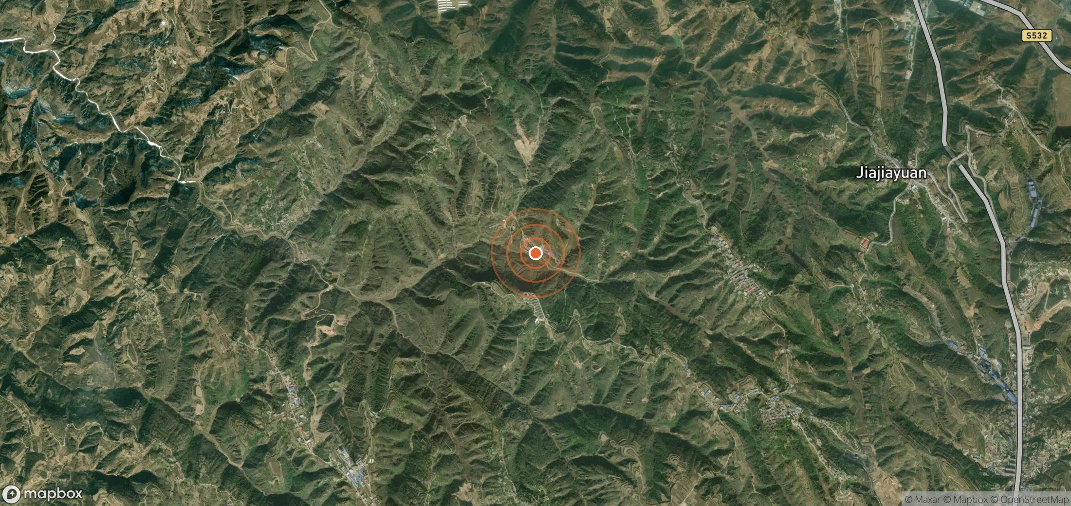 Satellite map of methane plume locations in CHN_S_094