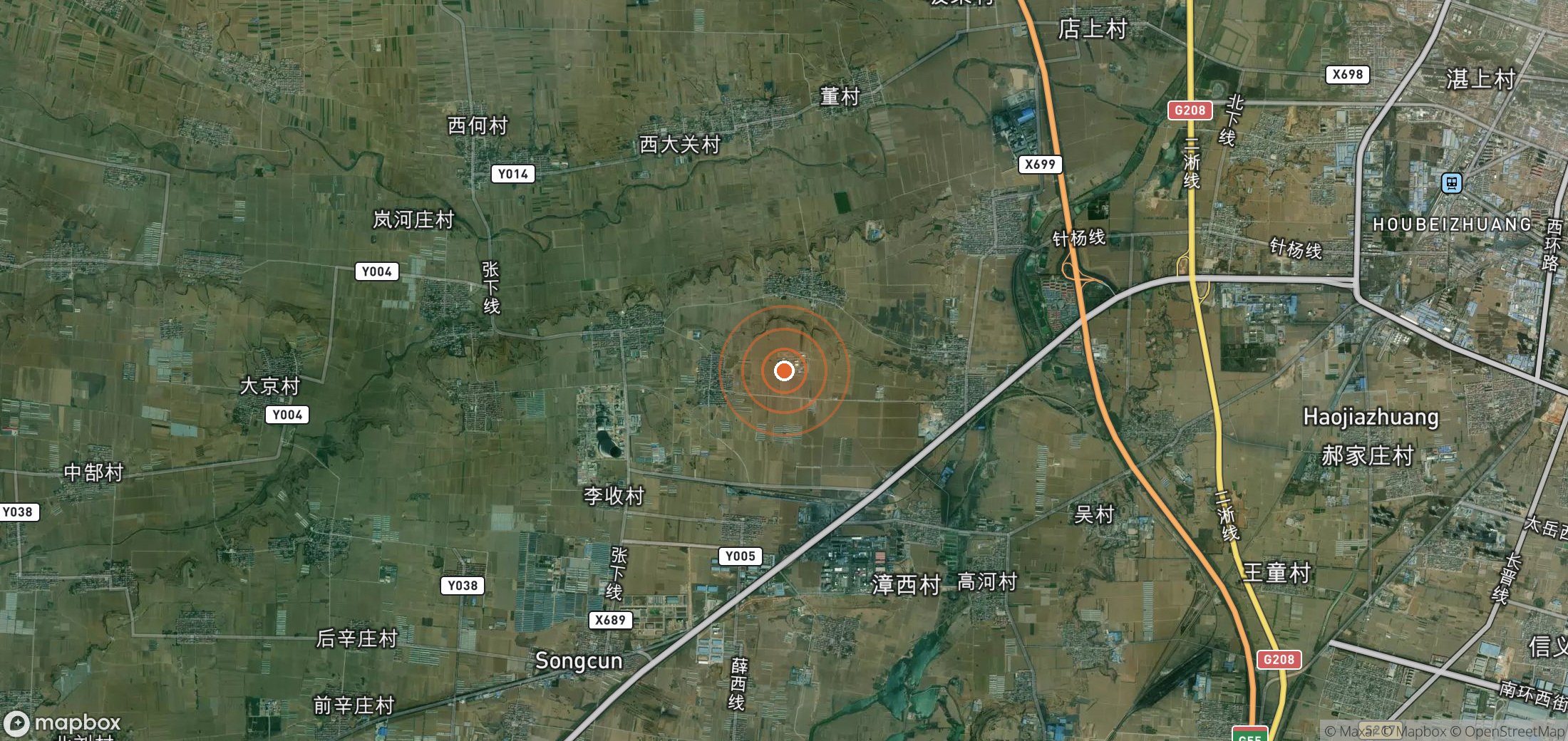 Satellite map of methane plume locations in CHN_S_100