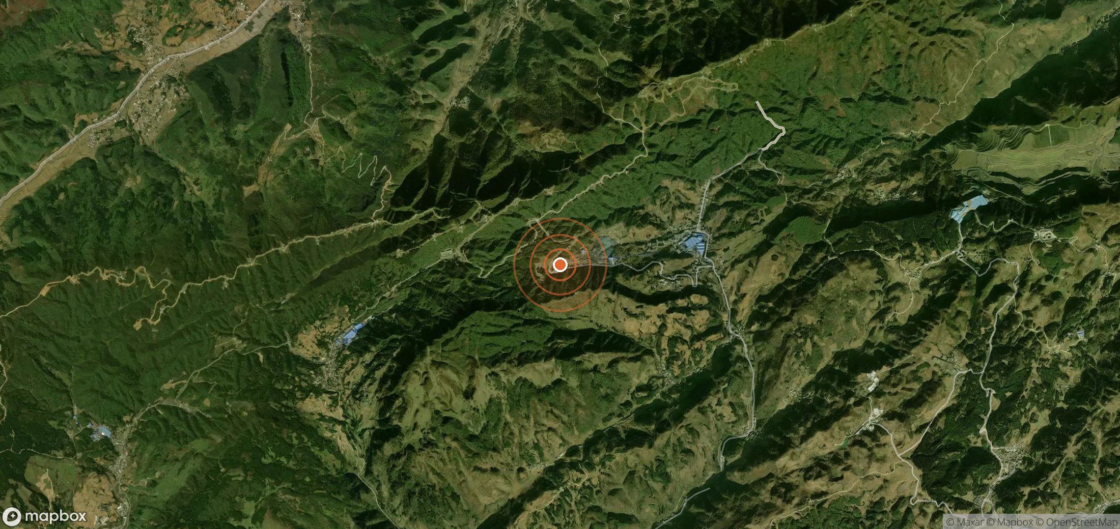 Mapa satelital de plumas de metano en CHN_S_1050