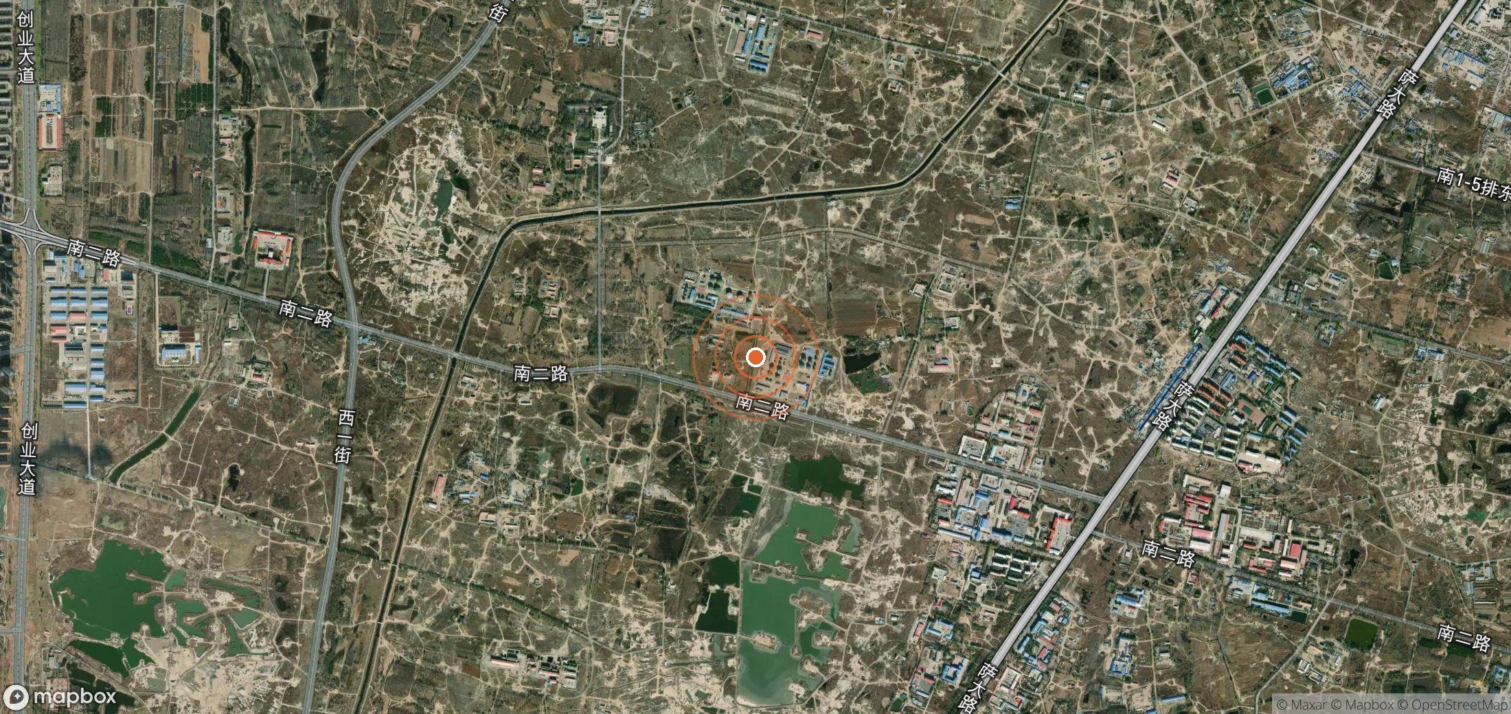 Satellite map of methane plume locations in CHN_S_1055
